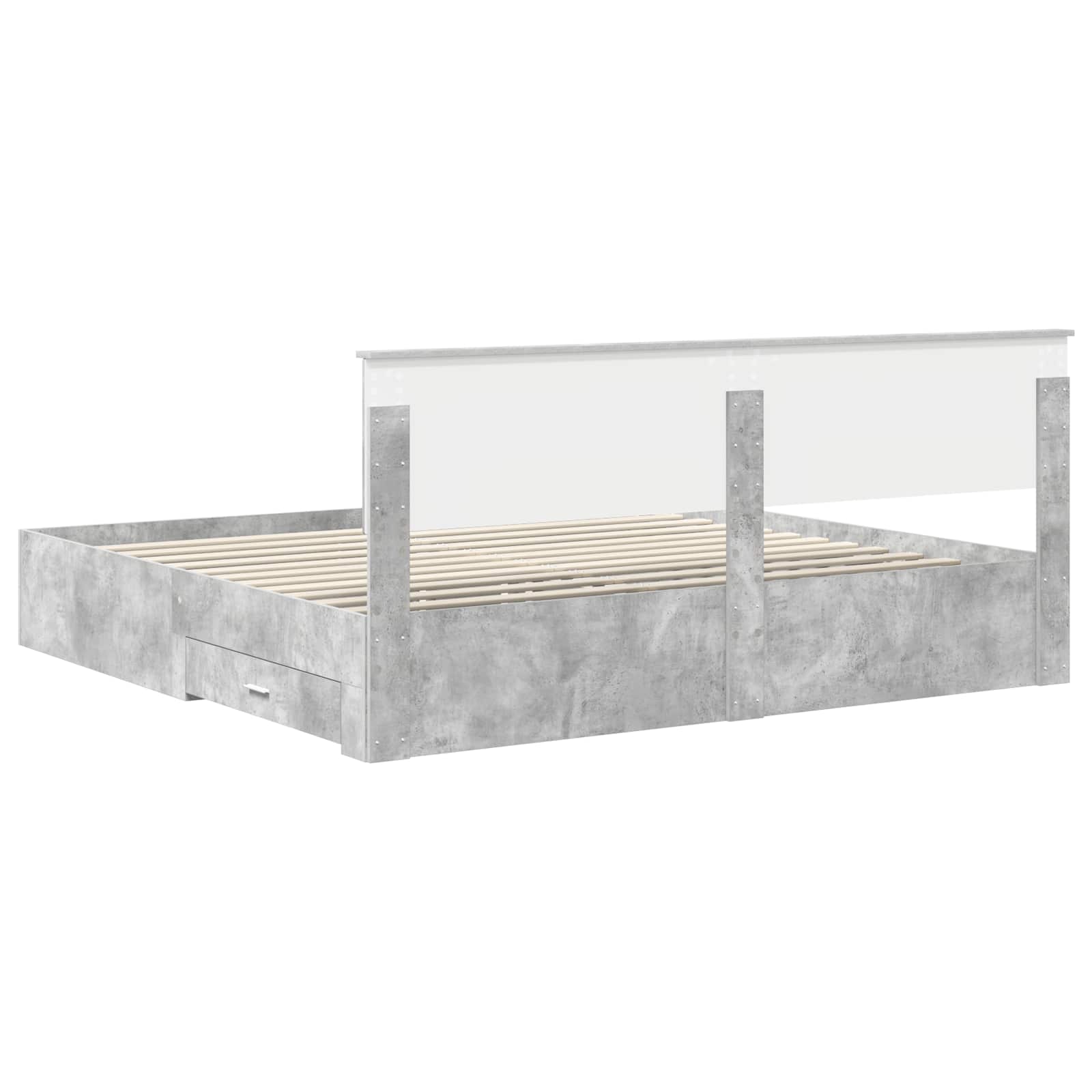 vidaXL Ramka łóżka Betonowy szary 200 x 200 cm Materiał drewnopochodny