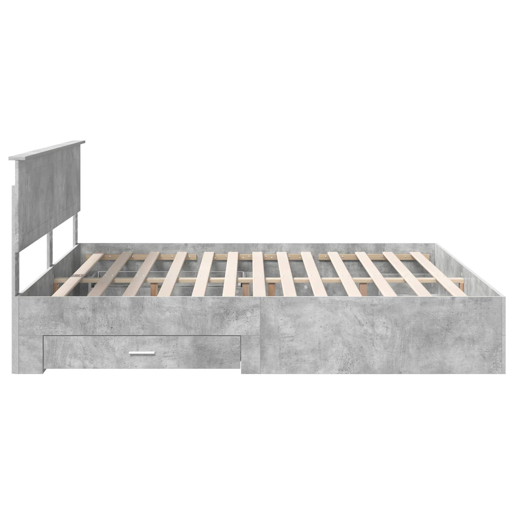 vidaXL Ramka łóżka Betonowy szary 200 x 200 cm Materiał drewnopochodny