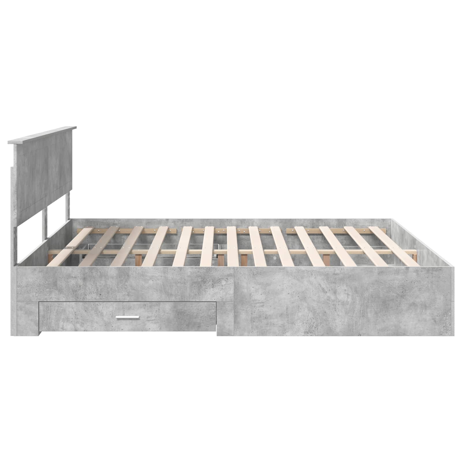vidaXL Ramka łóżka Betonowy szary 200 x 200 cm Materiał drewnopochodny