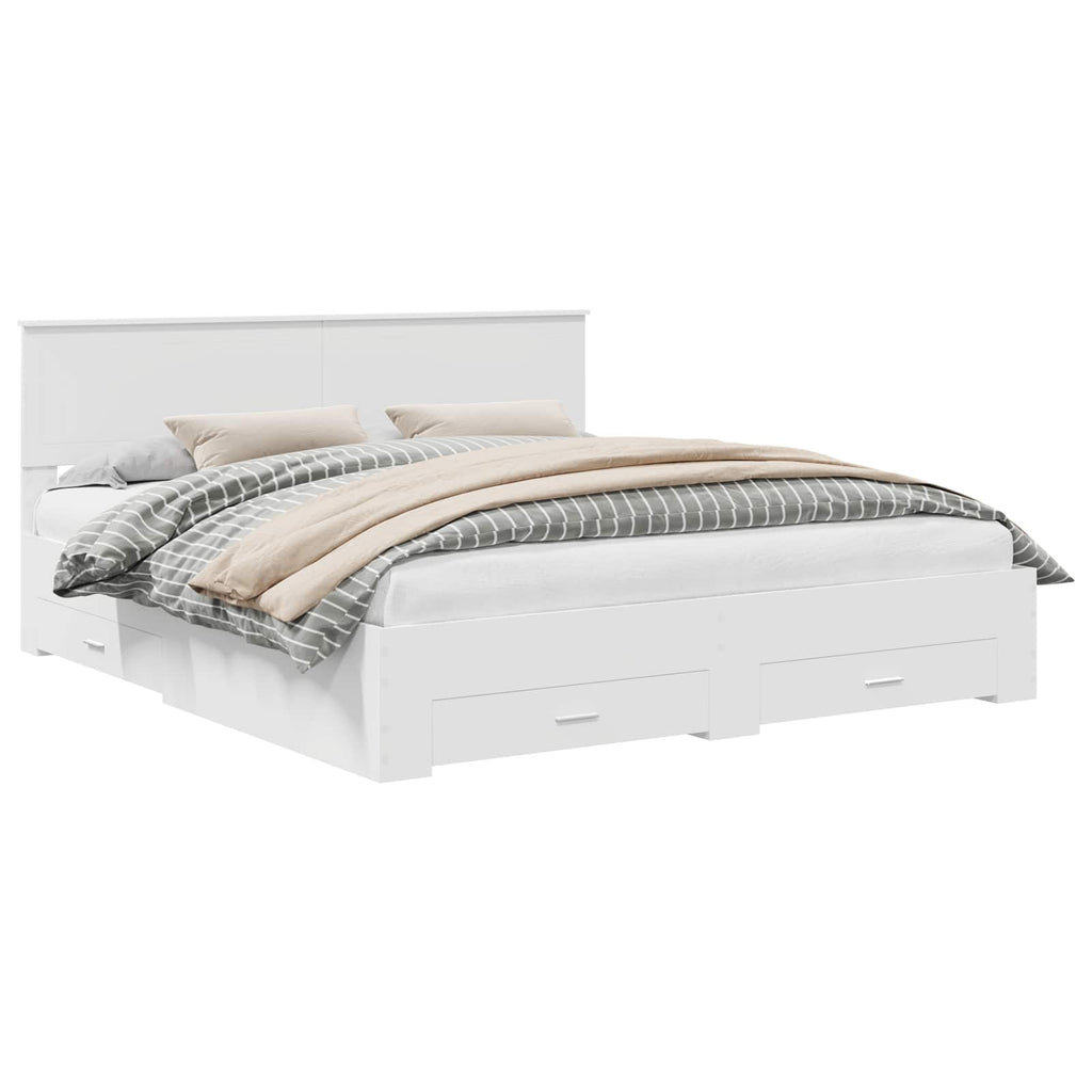 vidaXL Ramka łóżka Biały 180 x 200 cm Materiał drewnopochodny