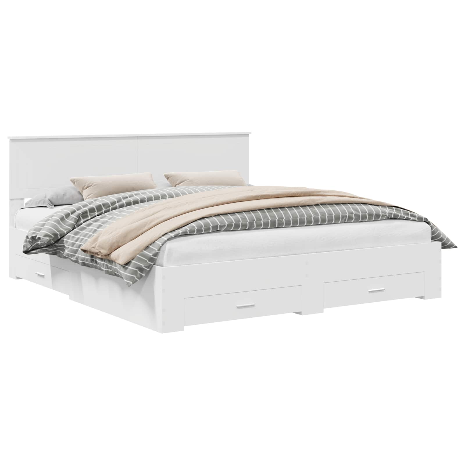 vidaXL Ramka łóżka Biały 180 x 200 cm Materiał drewnopochodny