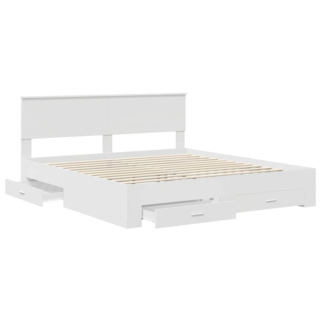 vidaXL Ramka łóżka Biały 180 x 200 cm Materiał drewnopochodny