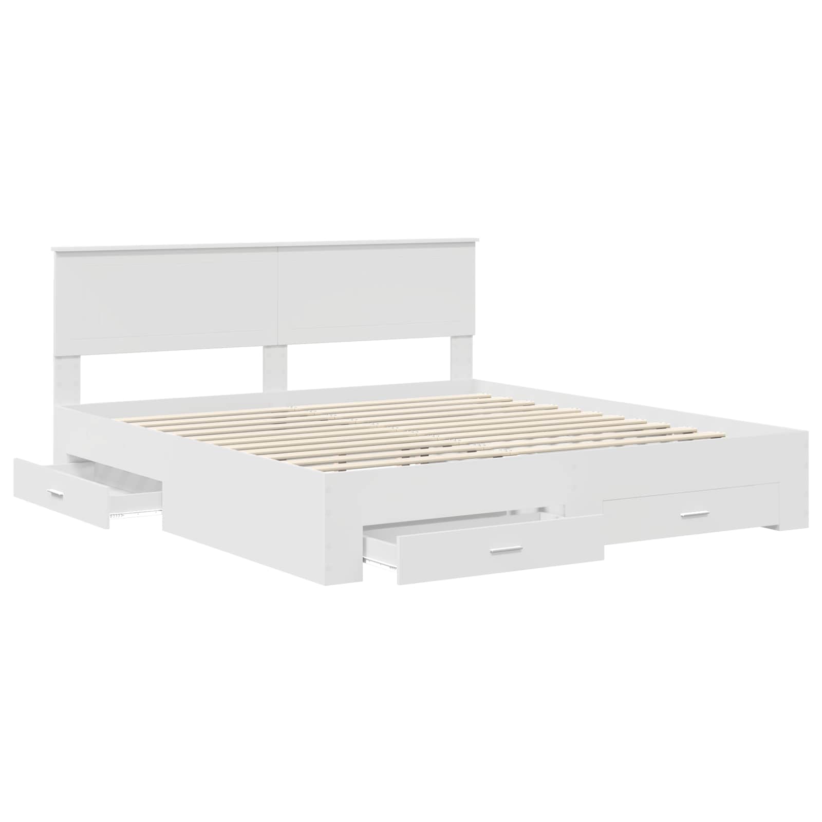vidaXL Ramka łóżka Biały 180 x 200 cm Materiał drewnopochodny
