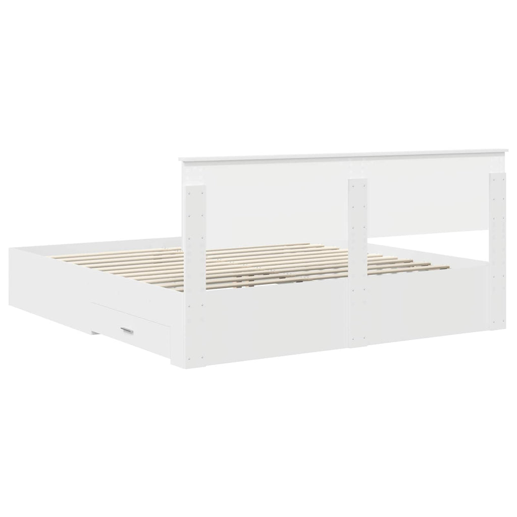 vidaXL Ramka łóżka Biały 180 x 200 cm Materiał drewnopochodny
