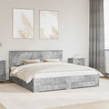 vidaXL Ramka łóżka Betonowy szary 180 x 200 cm Materiał drewnopochodny