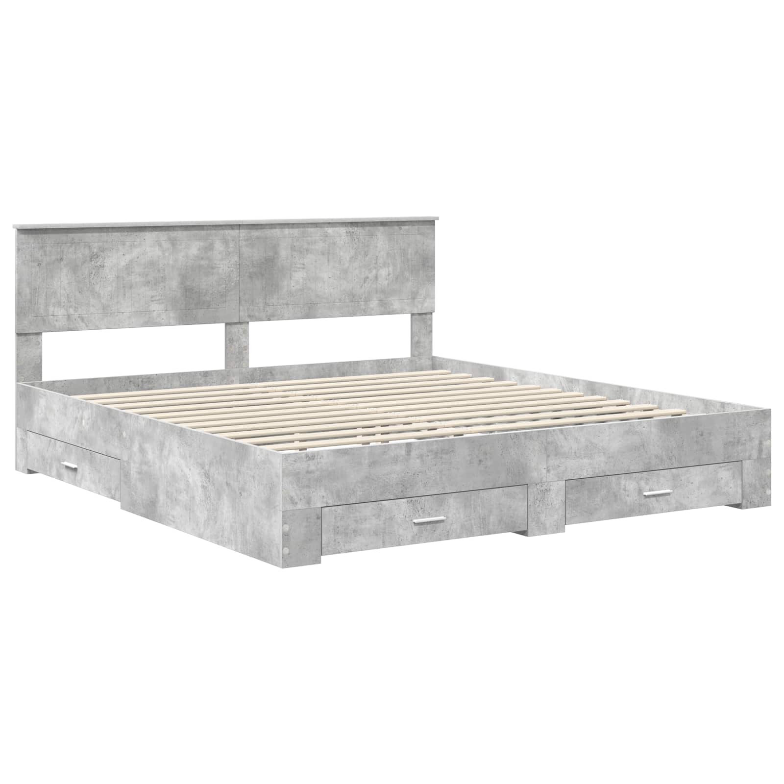 vidaXL Ramka łóżka Betonowy szary 180 x 200 cm Materiał drewnopochodny