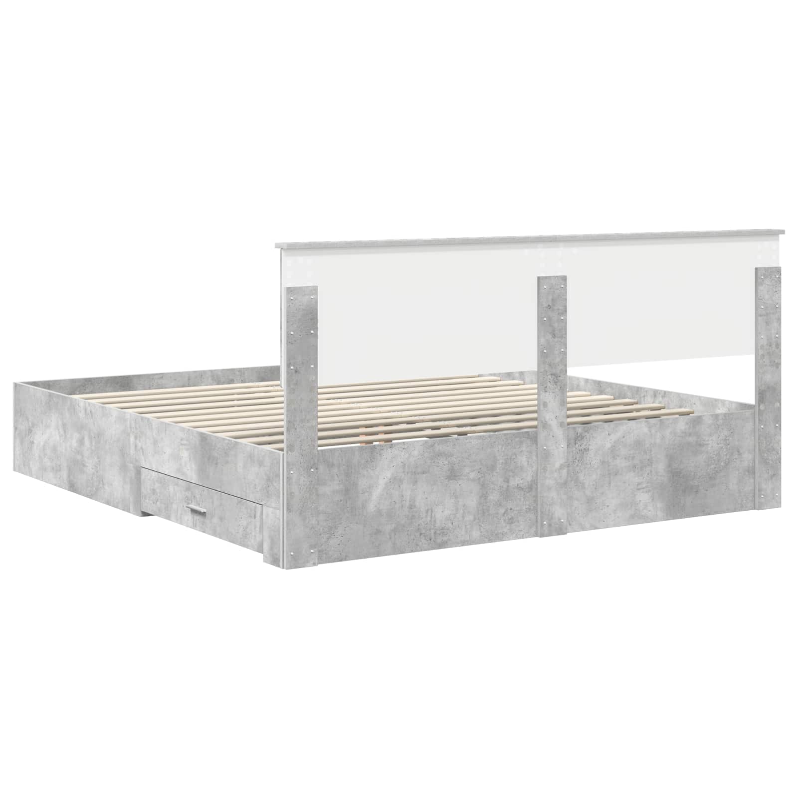 vidaXL Ramka łóżka Betonowy szary 180 x 200 cm Materiał drewnopochodny