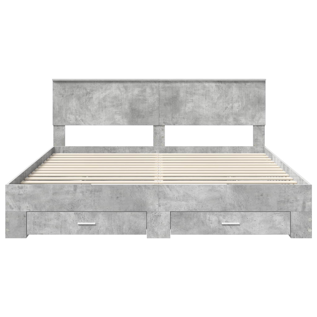 vidaXL Ramka łóżka Betonowy szary 180 x 200 cm Materiał drewnopochodny