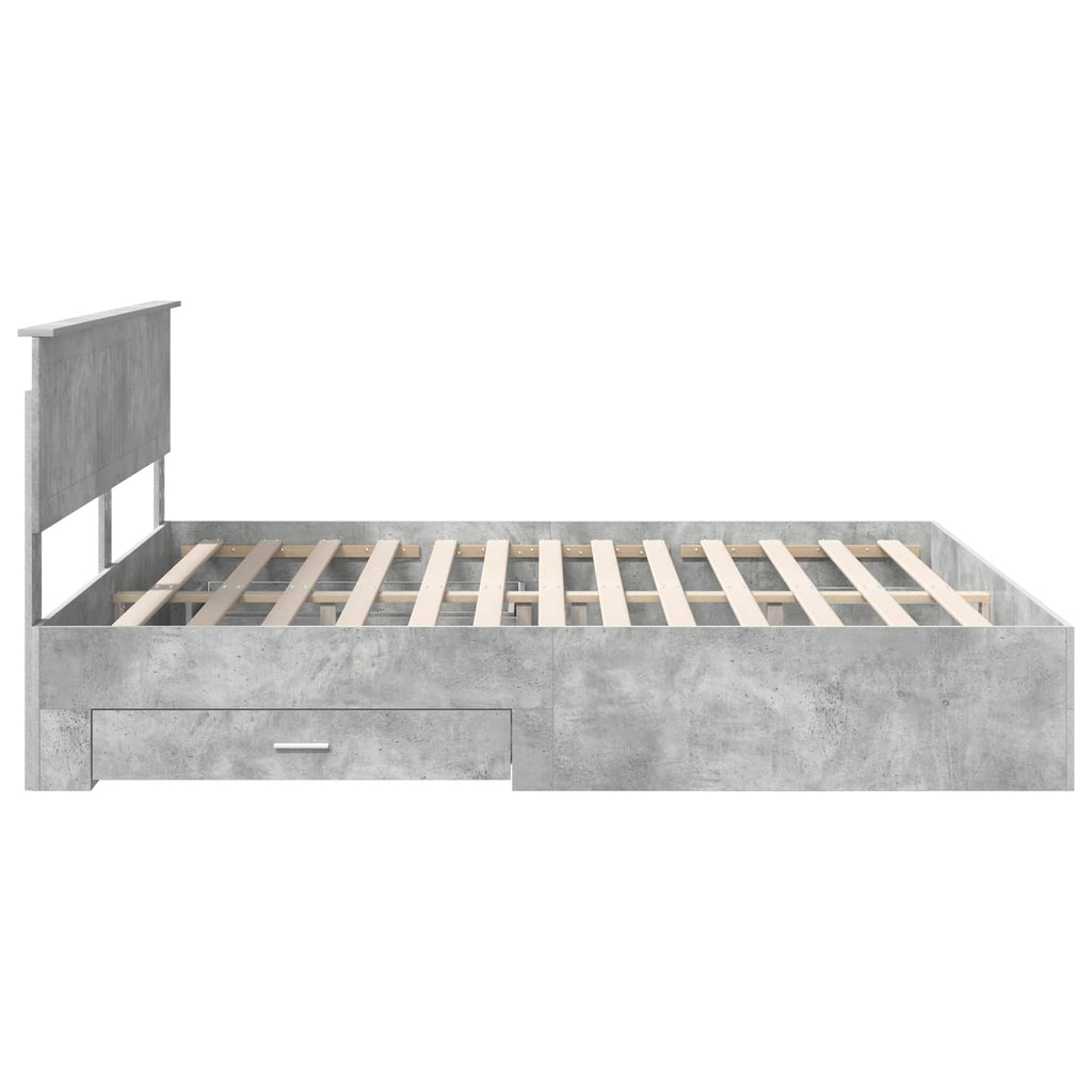 vidaXL Ramka łóżka Betonowy szary 180 x 200 cm Materiał drewnopochodny