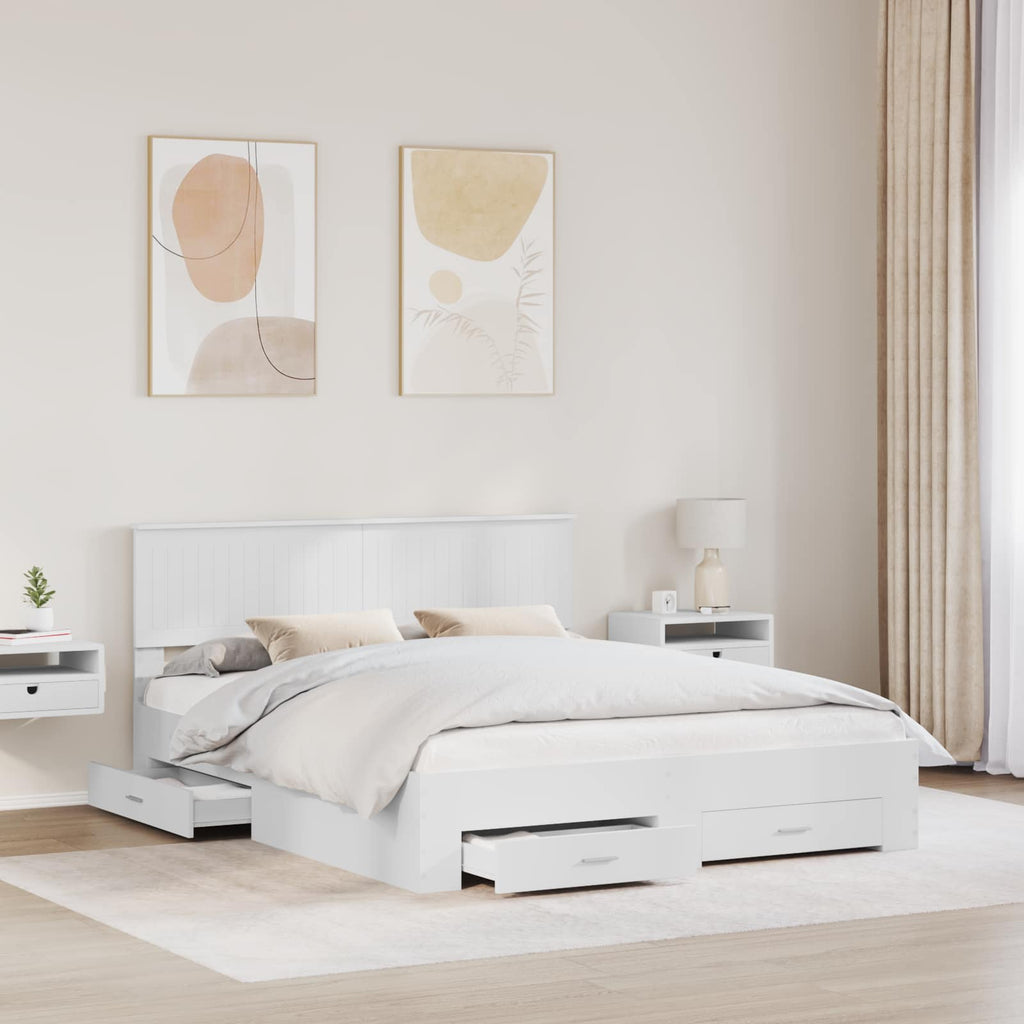 vidaXL Ramka łóżka Biały 160 x 200 cm Materiał drewnopochodny