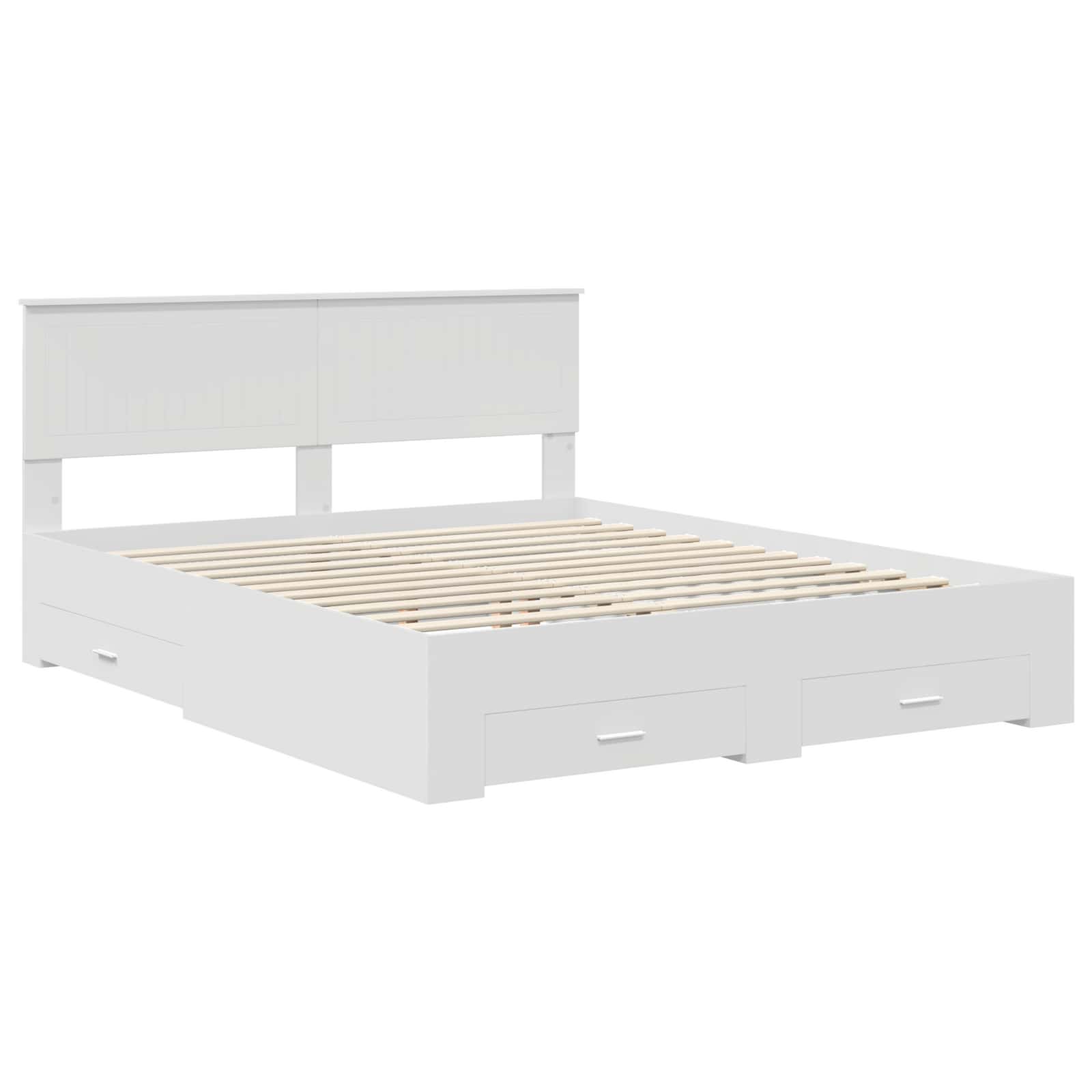 vidaXL Ramka łóżka Biały 160 x 200 cm Materiał drewnopochodny