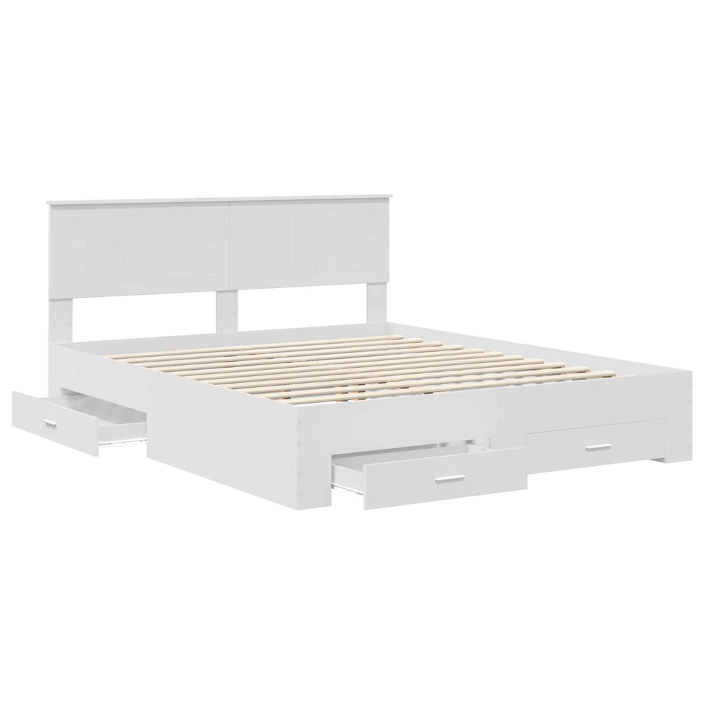 vidaXL Ramka łóżka Biały 160 x 200 cm Materiał drewnopochodny