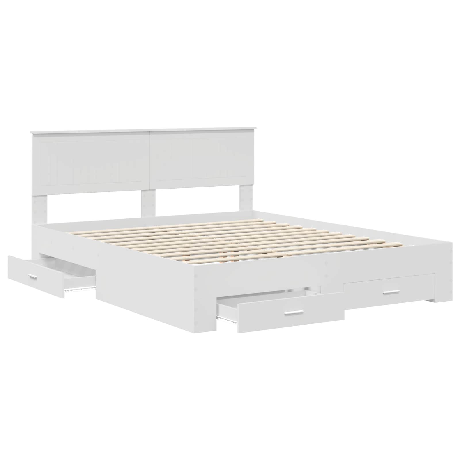 vidaXL Ramka łóżka Biały 160 x 200 cm Materiał drewnopochodny