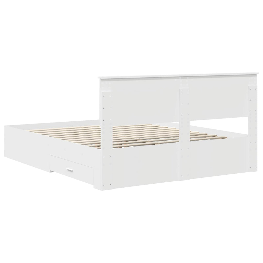 vidaXL Ramka łóżka Biały 160 x 200 cm Materiał drewnopochodny