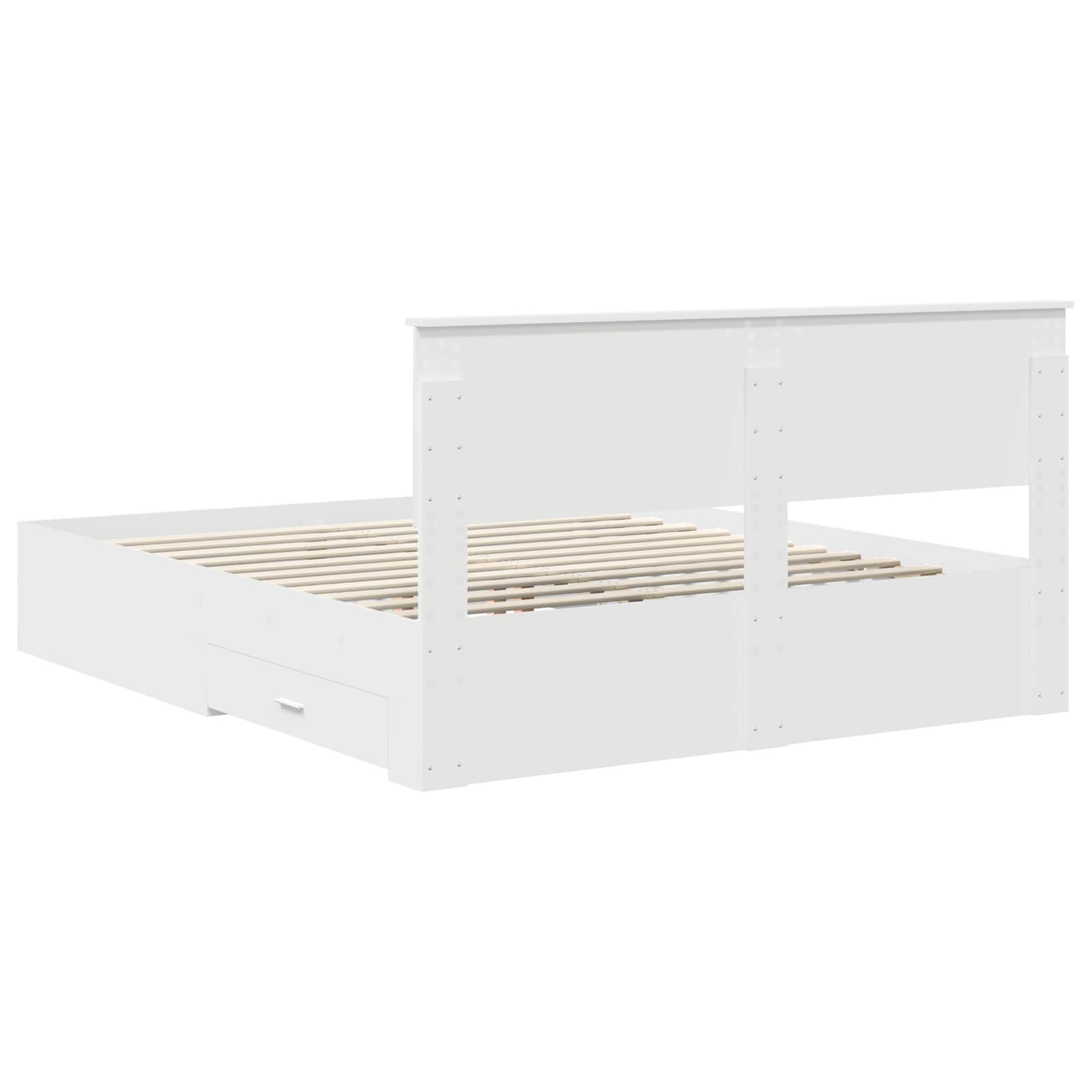 vidaXL Ramka łóżka Biały 160 x 200 cm Materiał drewnopochodny