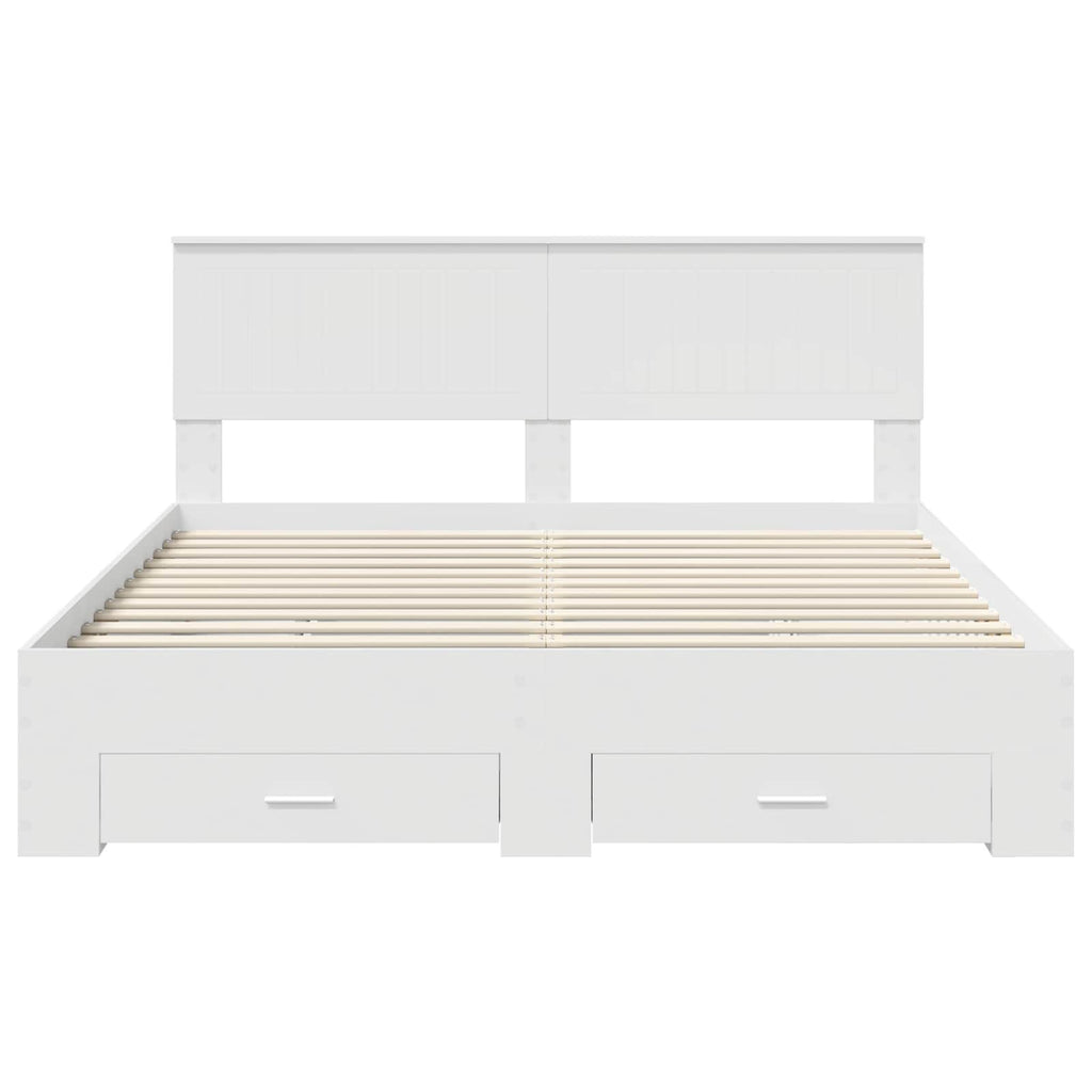 vidaXL Ramka łóżka Biały 160 x 200 cm Materiał drewnopochodny