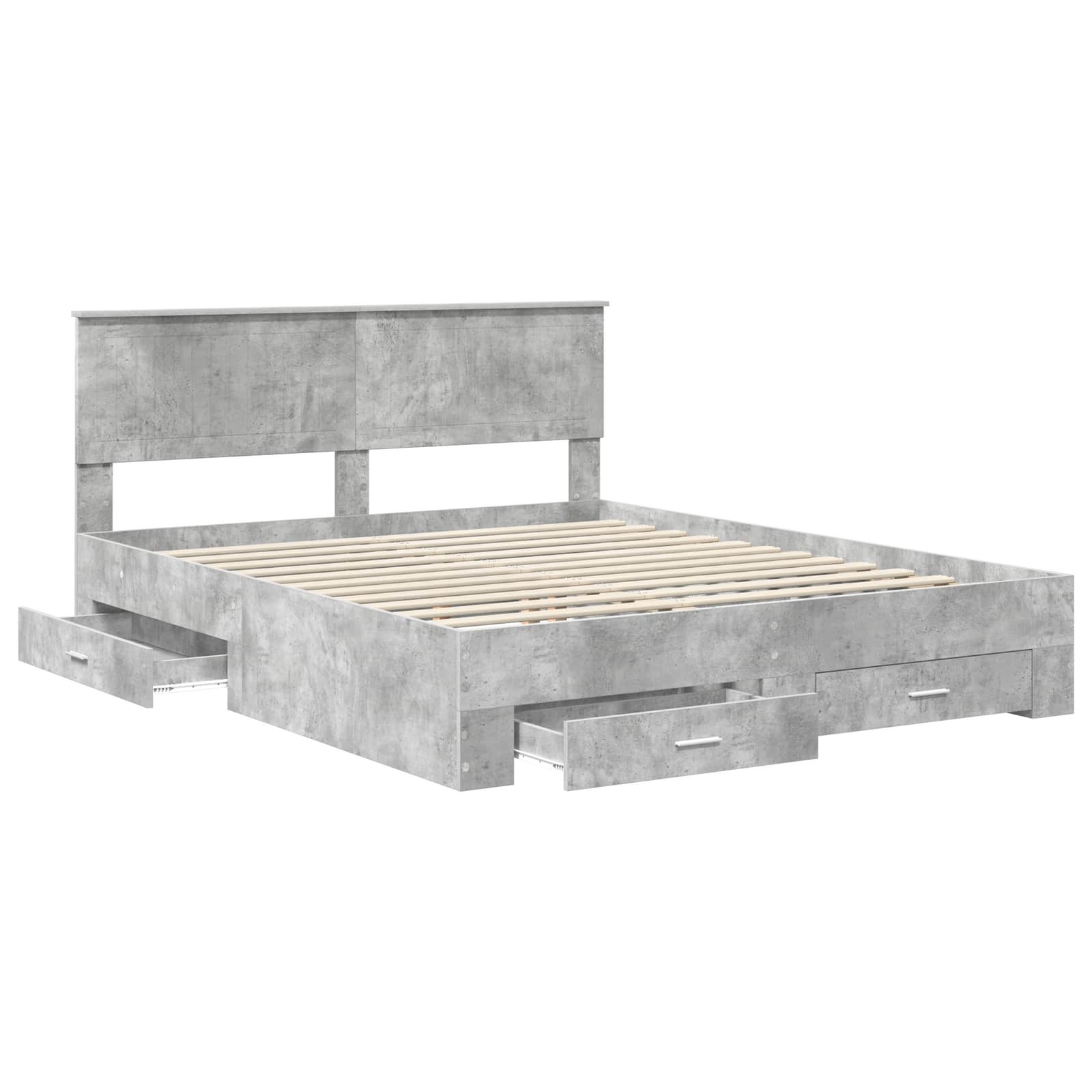 vidaXL Ramka łóżka Betonowy szary 160 x 200 cm Materiał drewnopochodny