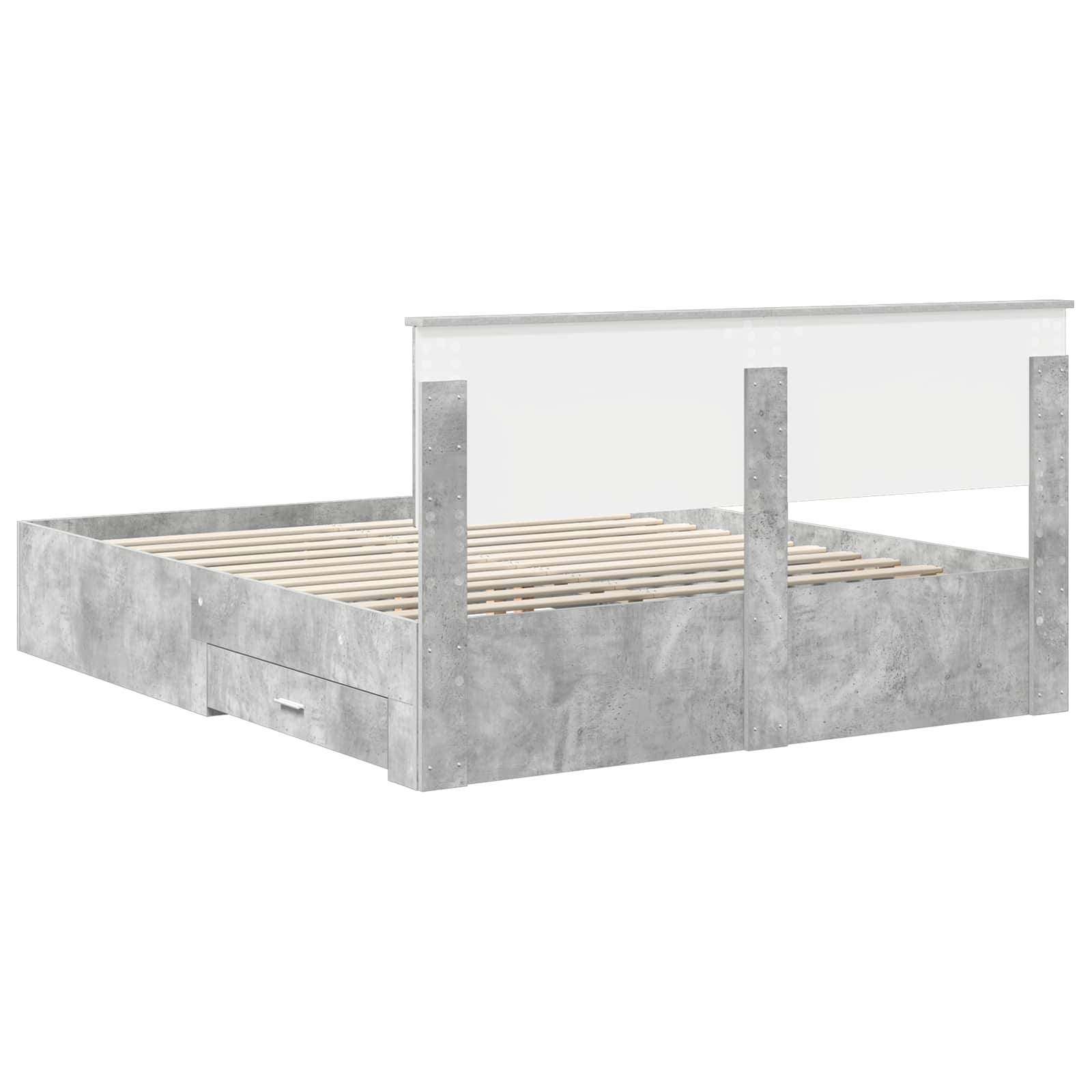 vidaXL Ramka łóżka Betonowy szary 160 x 200 cm Materiał drewnopochodny