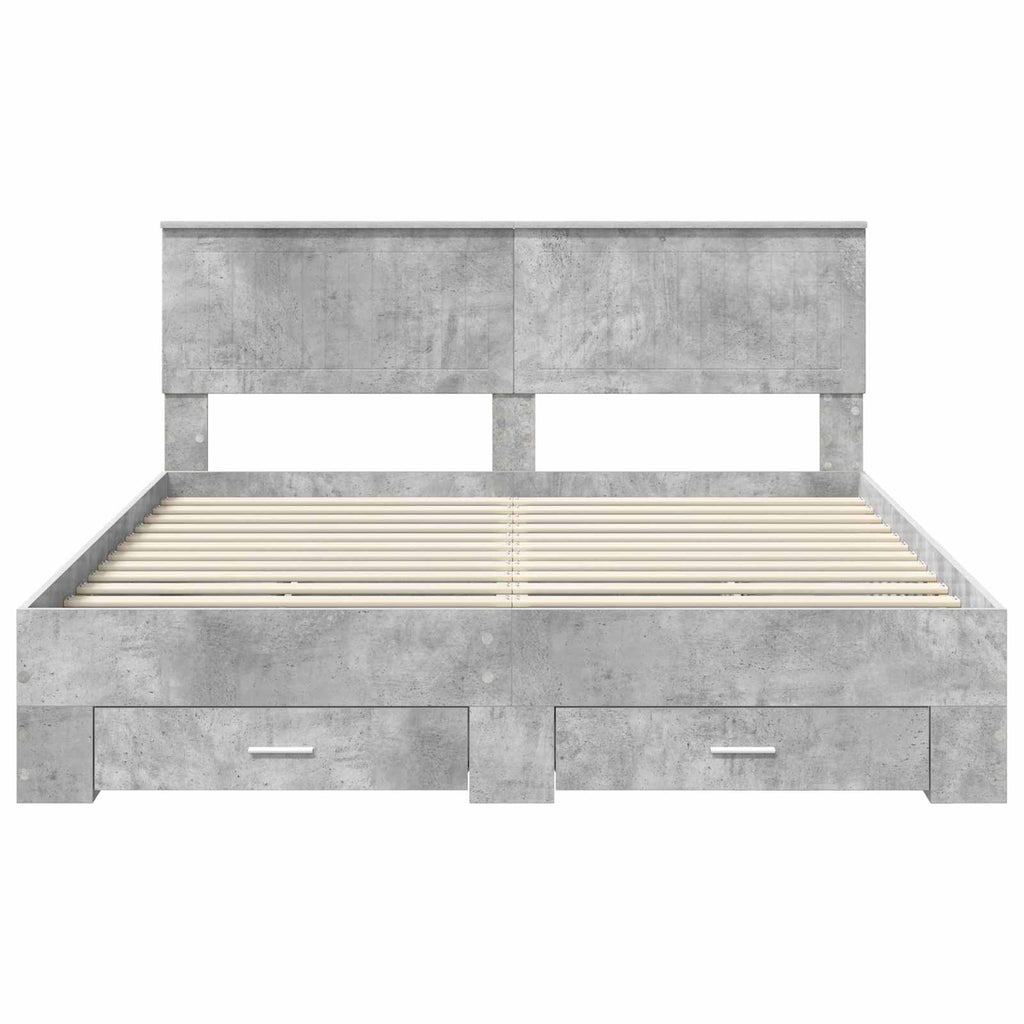 vidaXL Ramka łóżka Betonowy szary 160 x 200 cm Materiał drewnopochodny