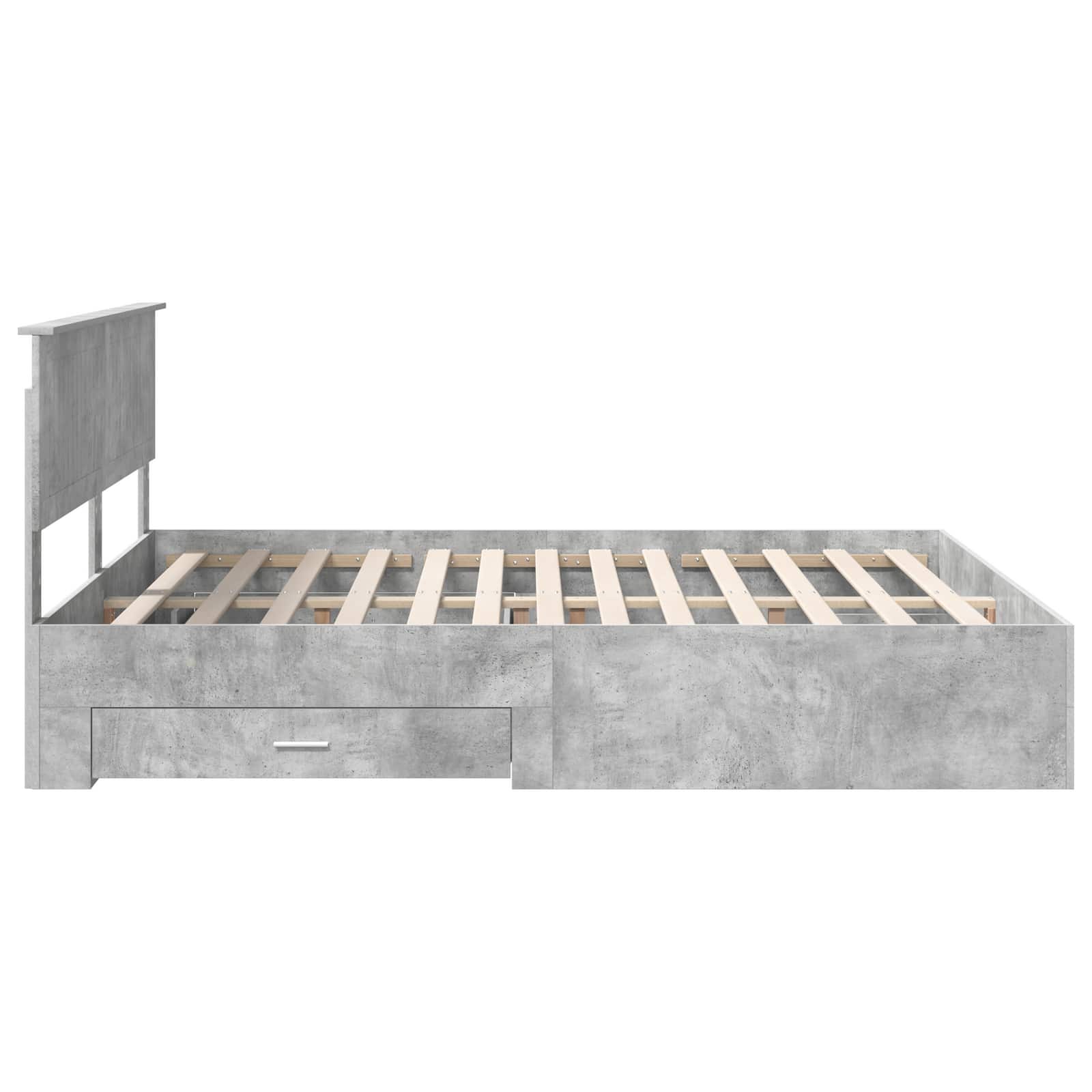 vidaXL Ramka łóżka Betonowy szary 160 x 200 cm Materiał drewnopochodny
