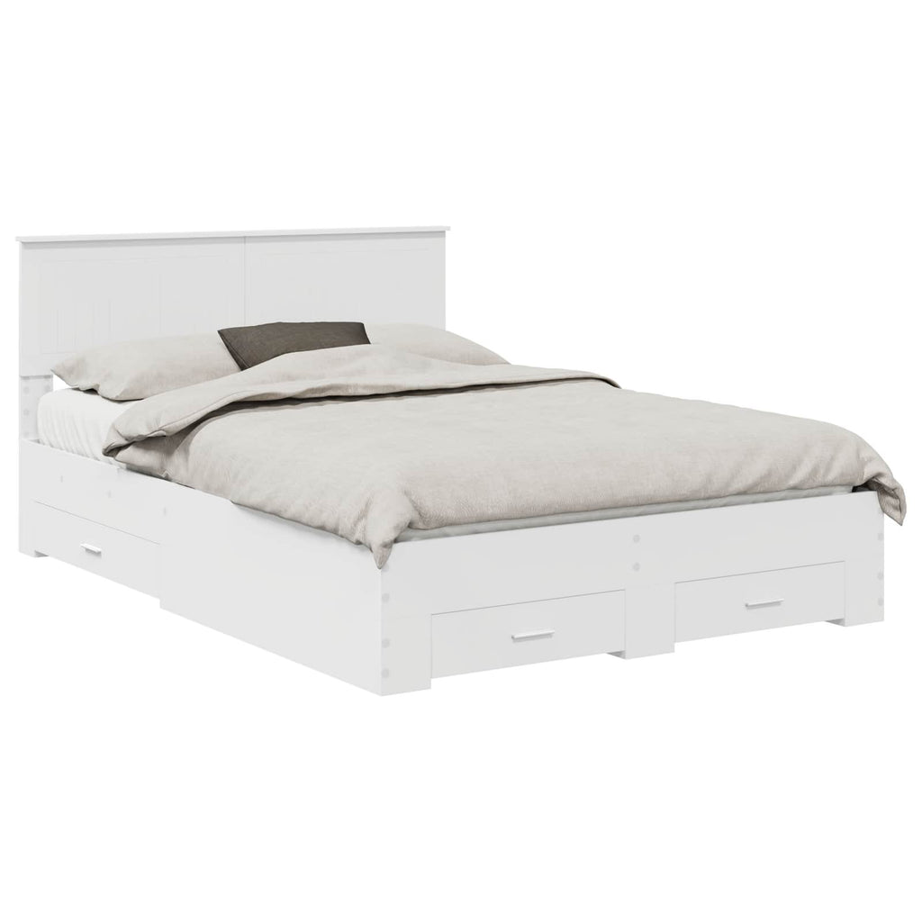 vidaXL Ramka łóżka Biały 140 x 200 cm Materiał drewnopochodny