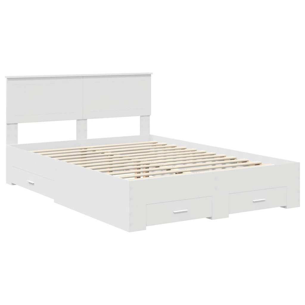 vidaXL Ramka łóżka Biały 140 x 200 cm Materiał drewnopochodny