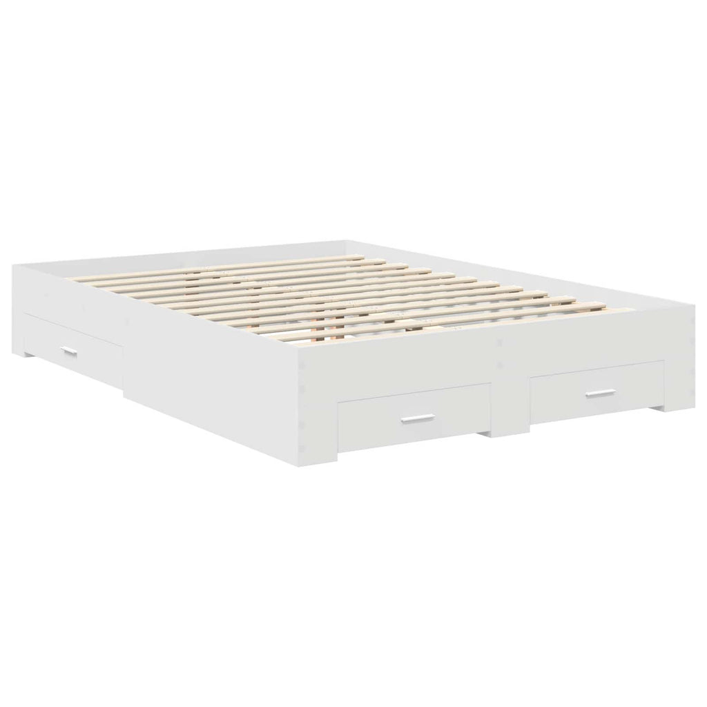 vidaXL Ramka łóżka Biały 140 x 200 cm Materiał drewnopochodny