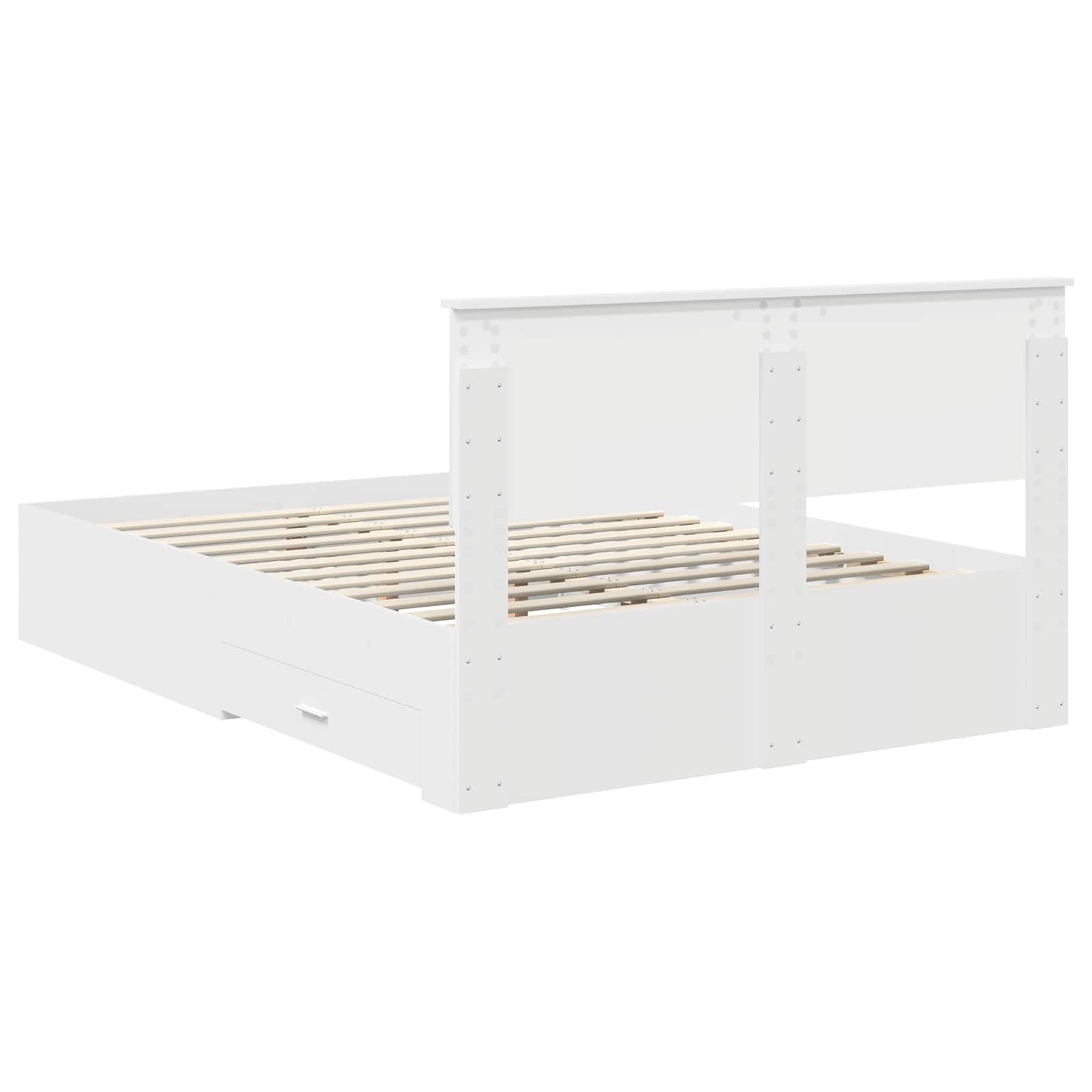 vidaXL Ramka łóżka Biały 140 x 200 cm Materiał drewnopochodny