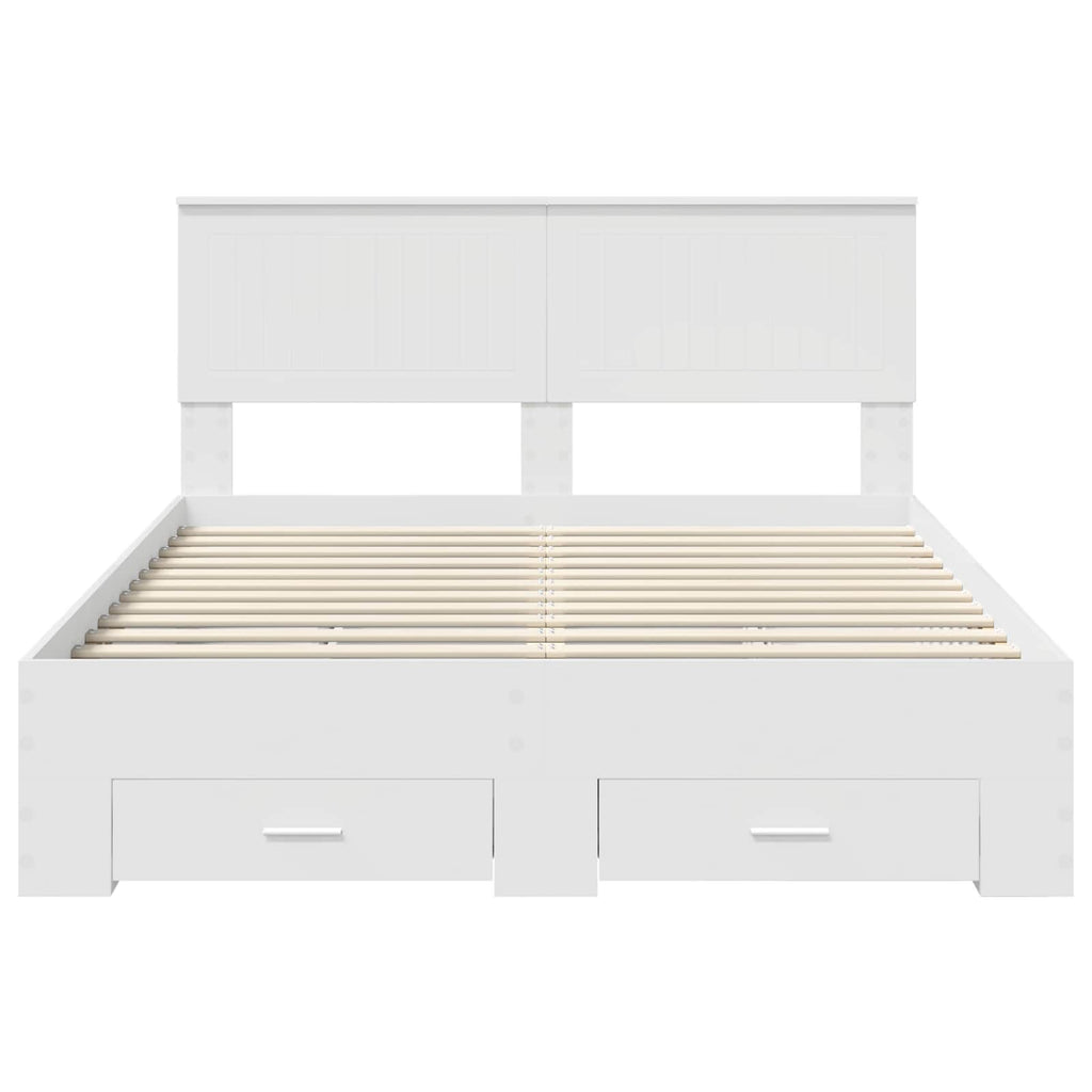 vidaXL Ramka łóżka Biały 140 x 200 cm Materiał drewnopochodny