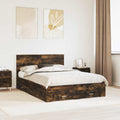 vidaXL Ramka łóżka Dąb wędzony 140 x 200 cm Materiał drewnopochodny