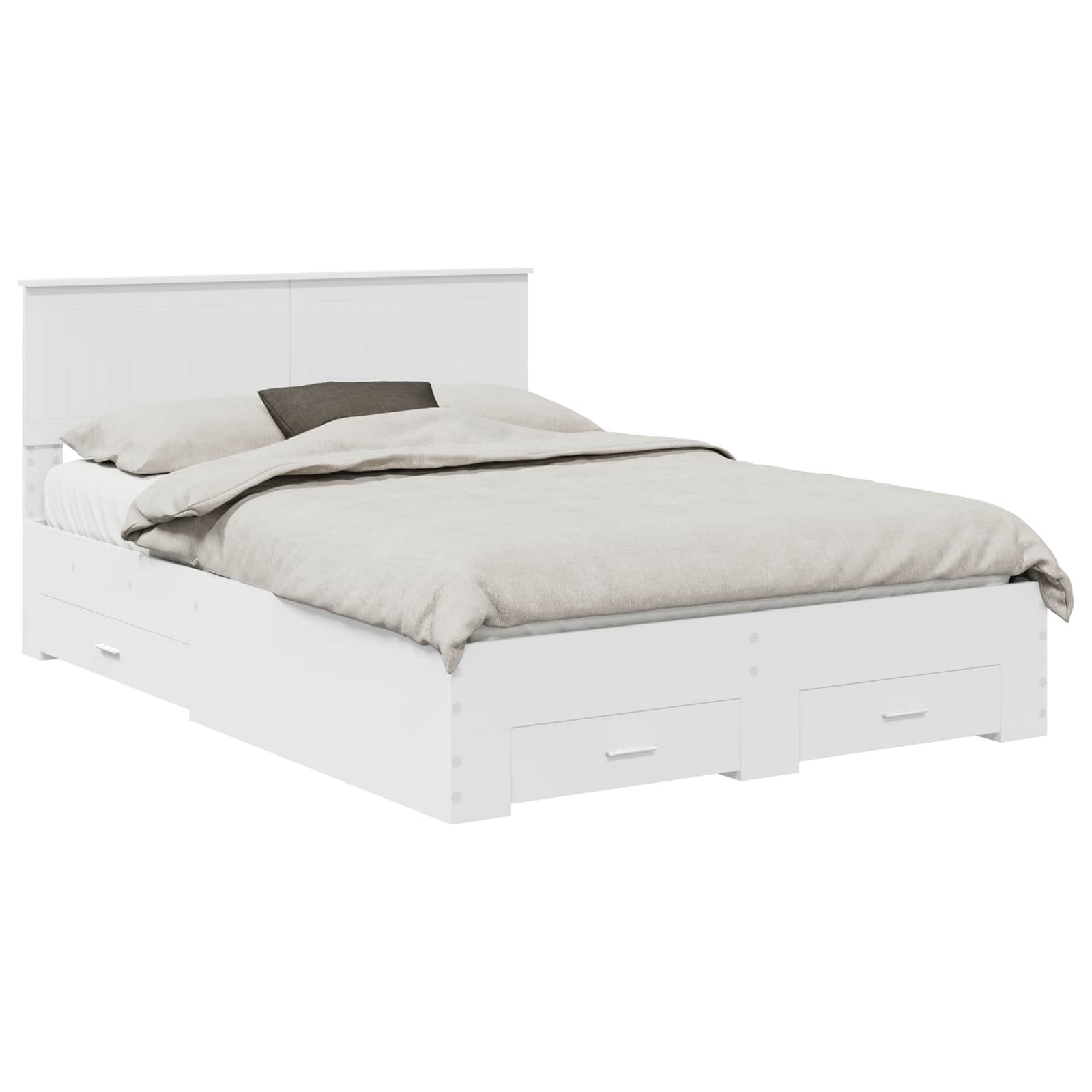 vidaXL Ramka łóżka Biały 140 x 190 cm Materiał drewnopochodny