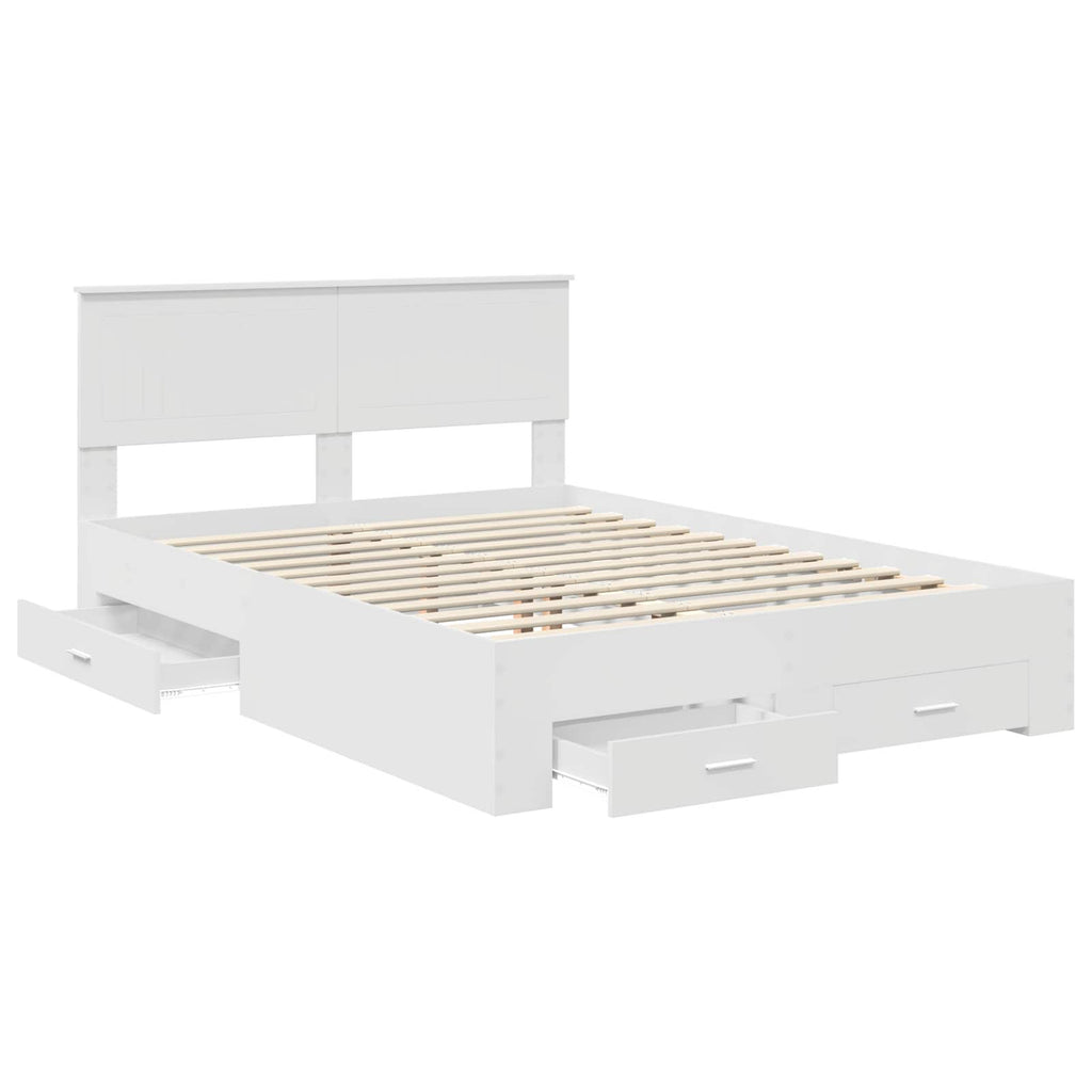 vidaXL Ramka łóżka Biały 140 x 190 cm Materiał drewnopochodny