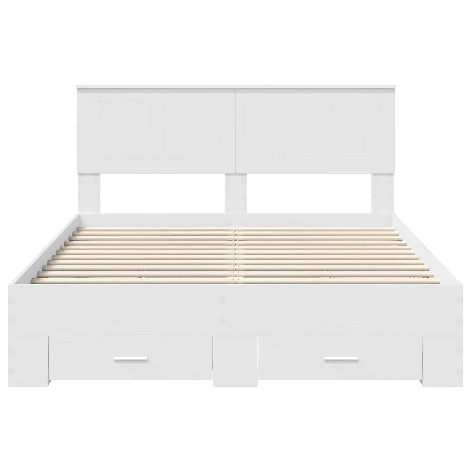vidaXL Ramka łóżka Biały 140 x 190 cm Materiał drewnopochodny