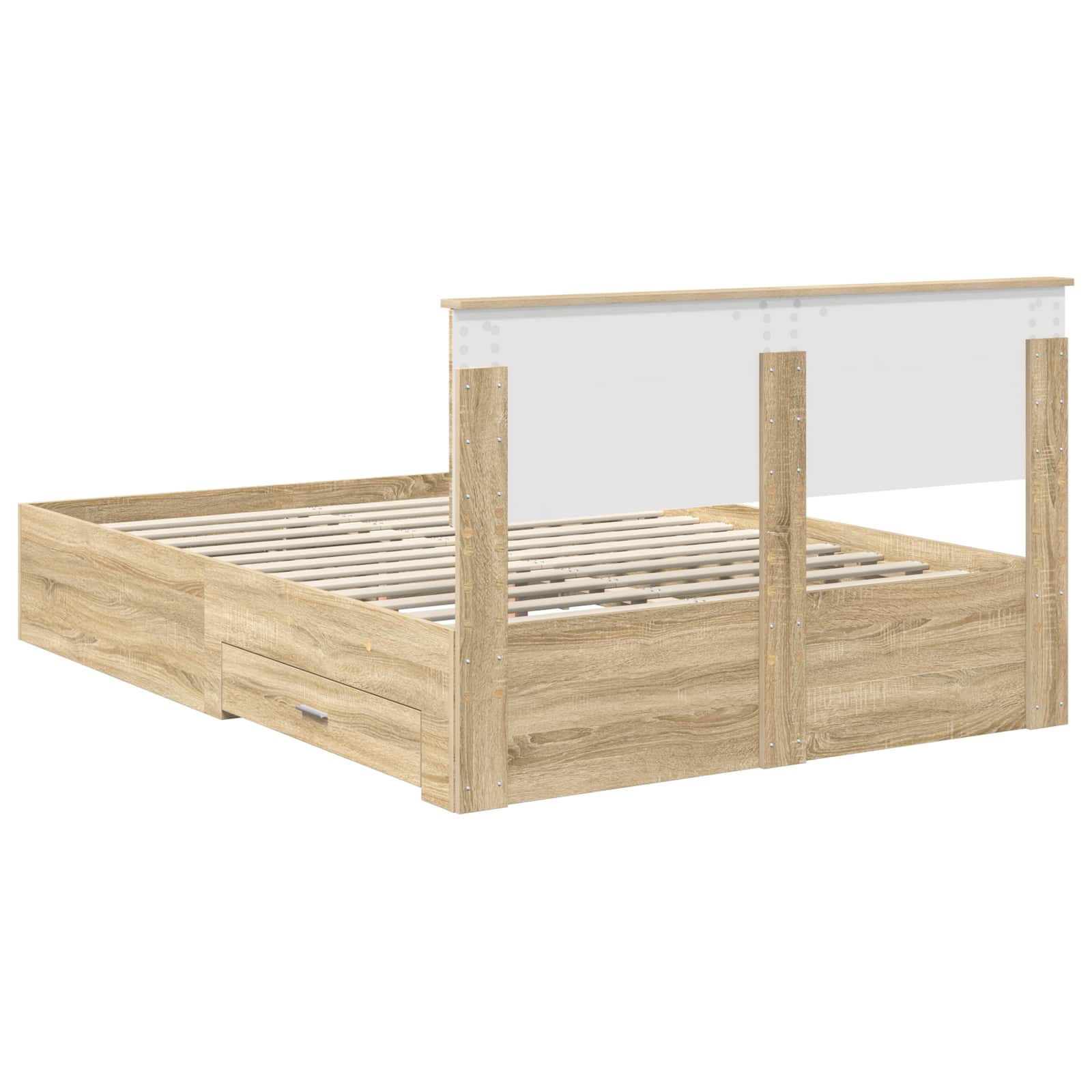 vidaXL Ramka łóżka Dąb Sonoma 140 x 190 cm Materiał drewnopochodny