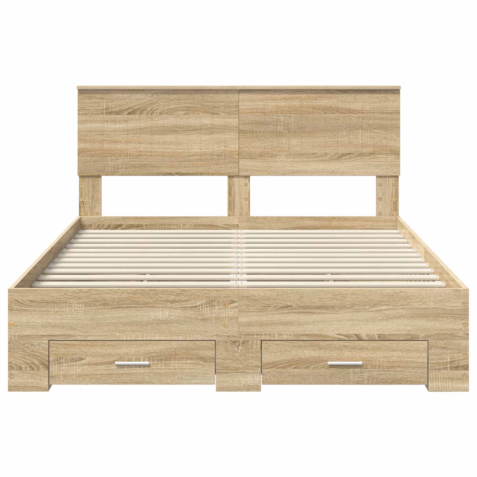 vidaXL Ramka łóżka Dąb Sonoma 140 x 190 cm Materiał drewnopochodny