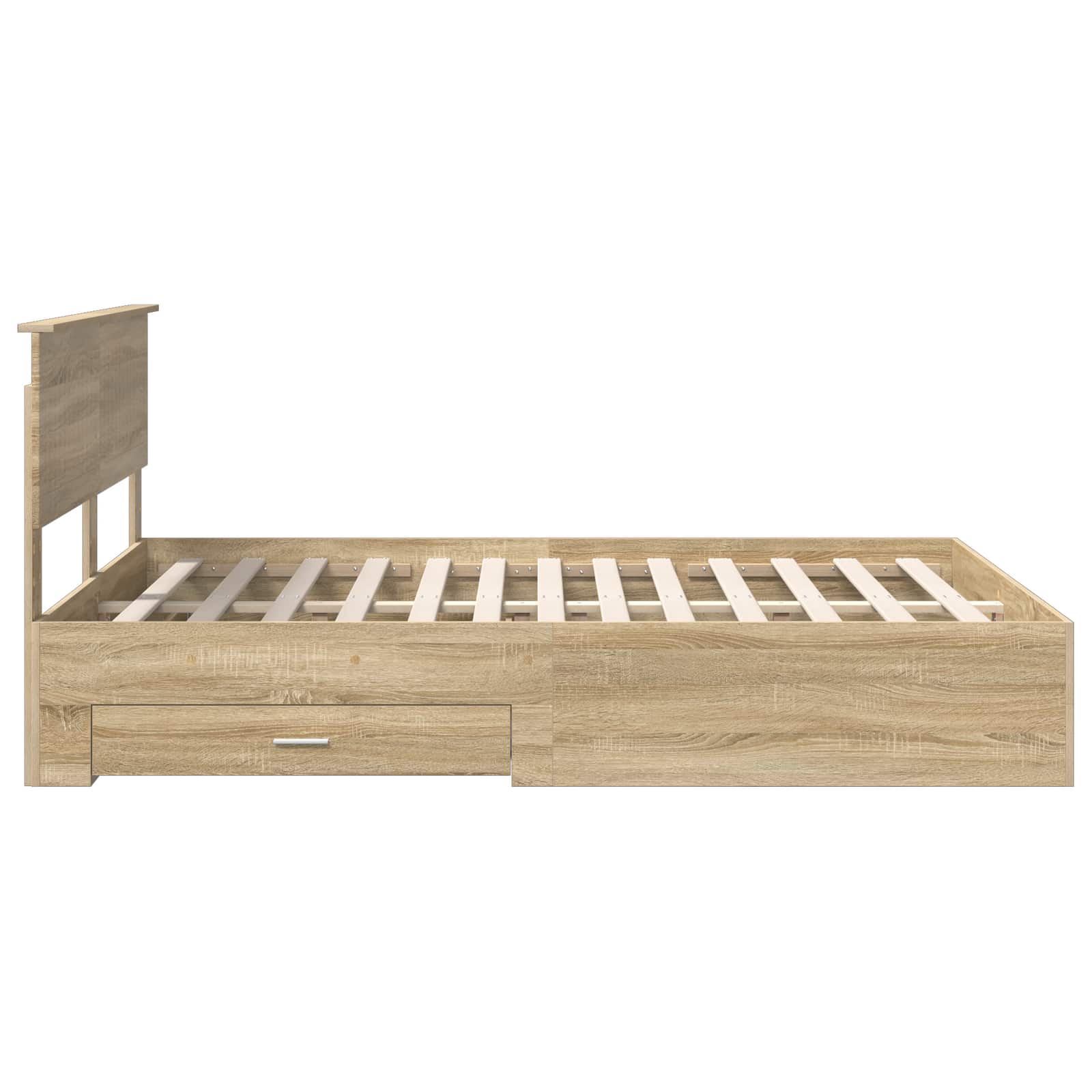 vidaXL Ramka łóżka Dąb Sonoma 140 x 190 cm Materiał drewnopochodny
