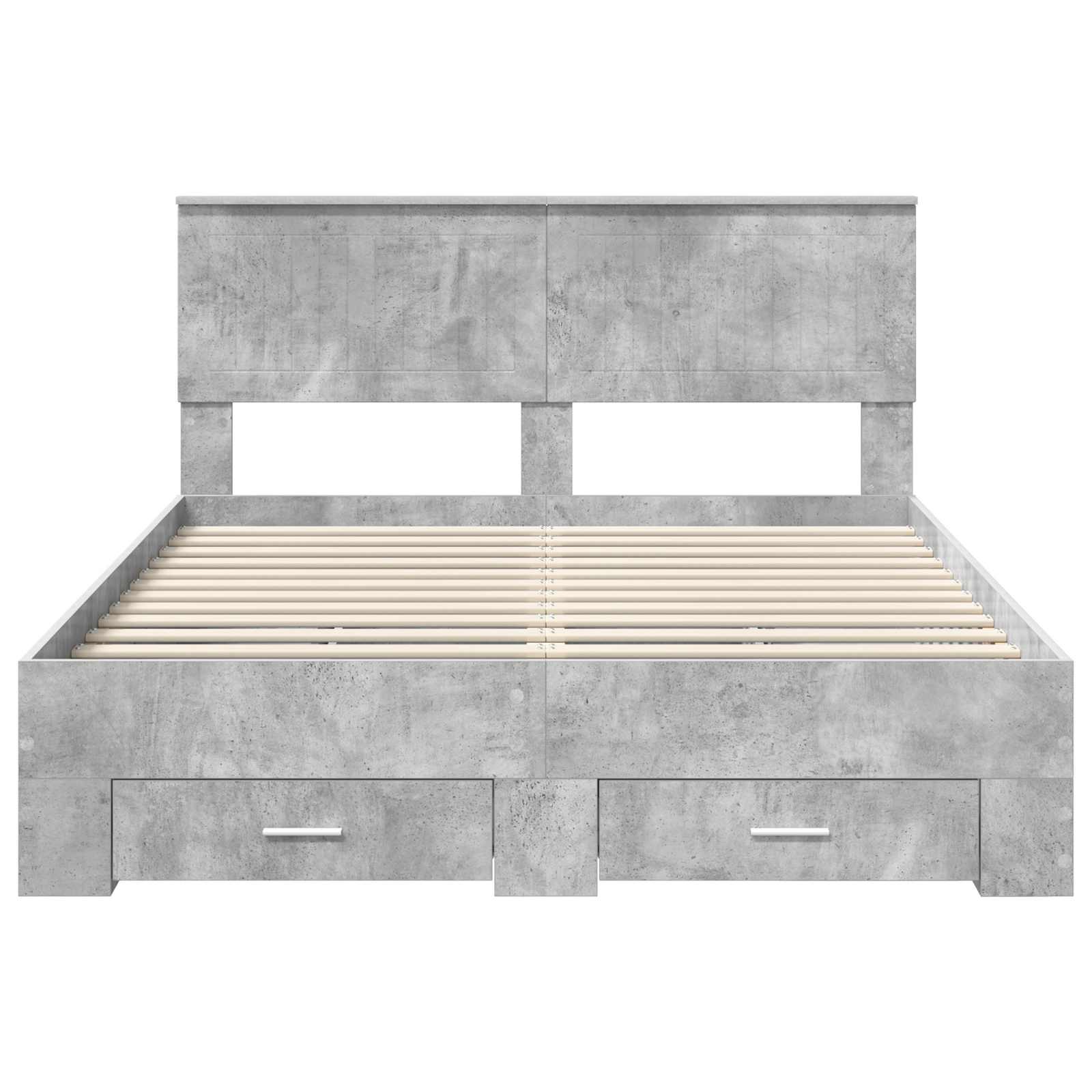 vidaXL Ramka łóżka Betonowy szary 140 x 190 cm Materiał drewnopochodny