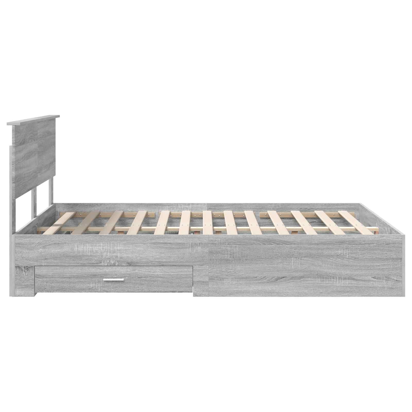 vidaXL Ramka łóżka Szary Sonoma 140 x 190 cm Materiał drewnopochodny