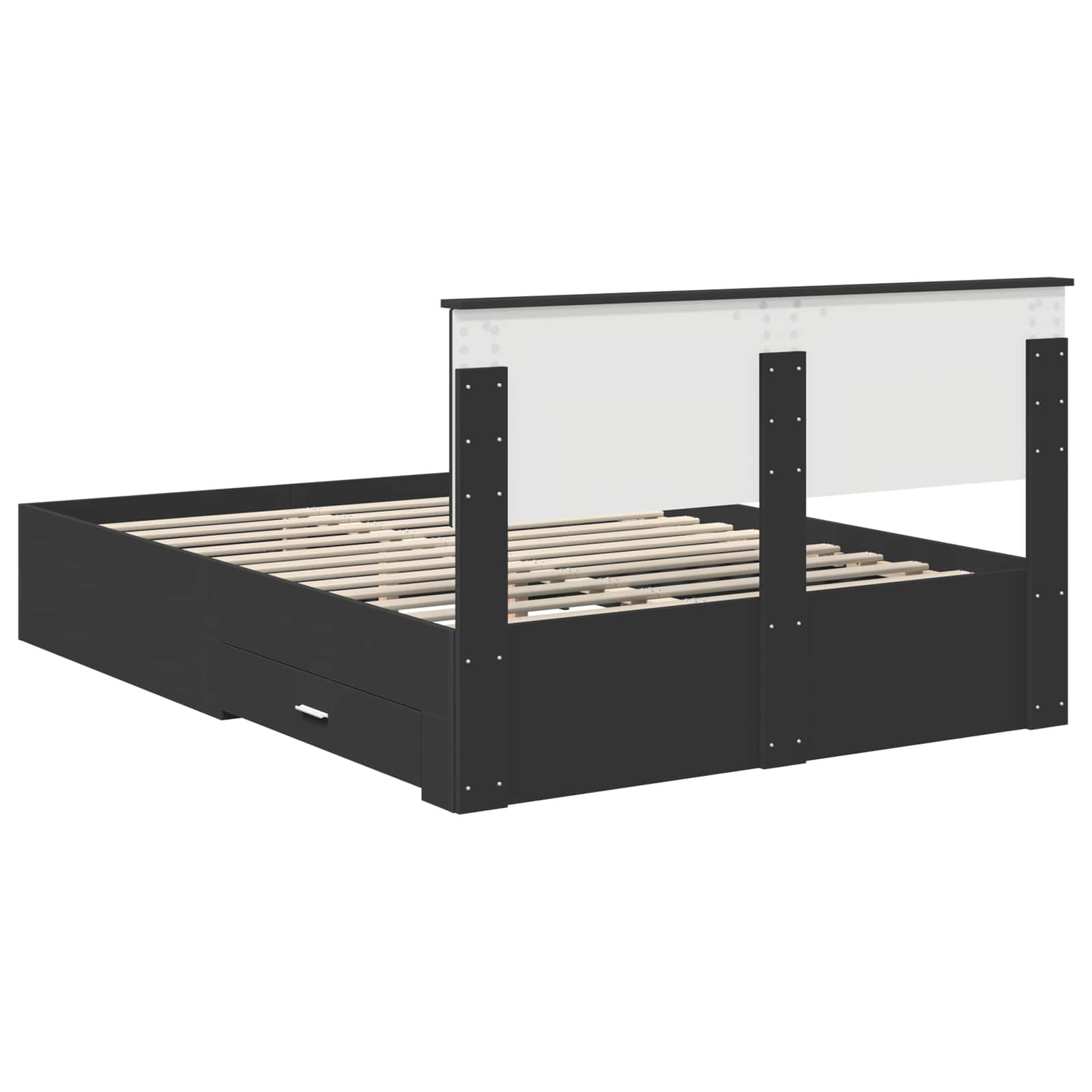 vidaXL Ramka łóżka Czarny 135 x 190 cm Materiał drewnopochodny