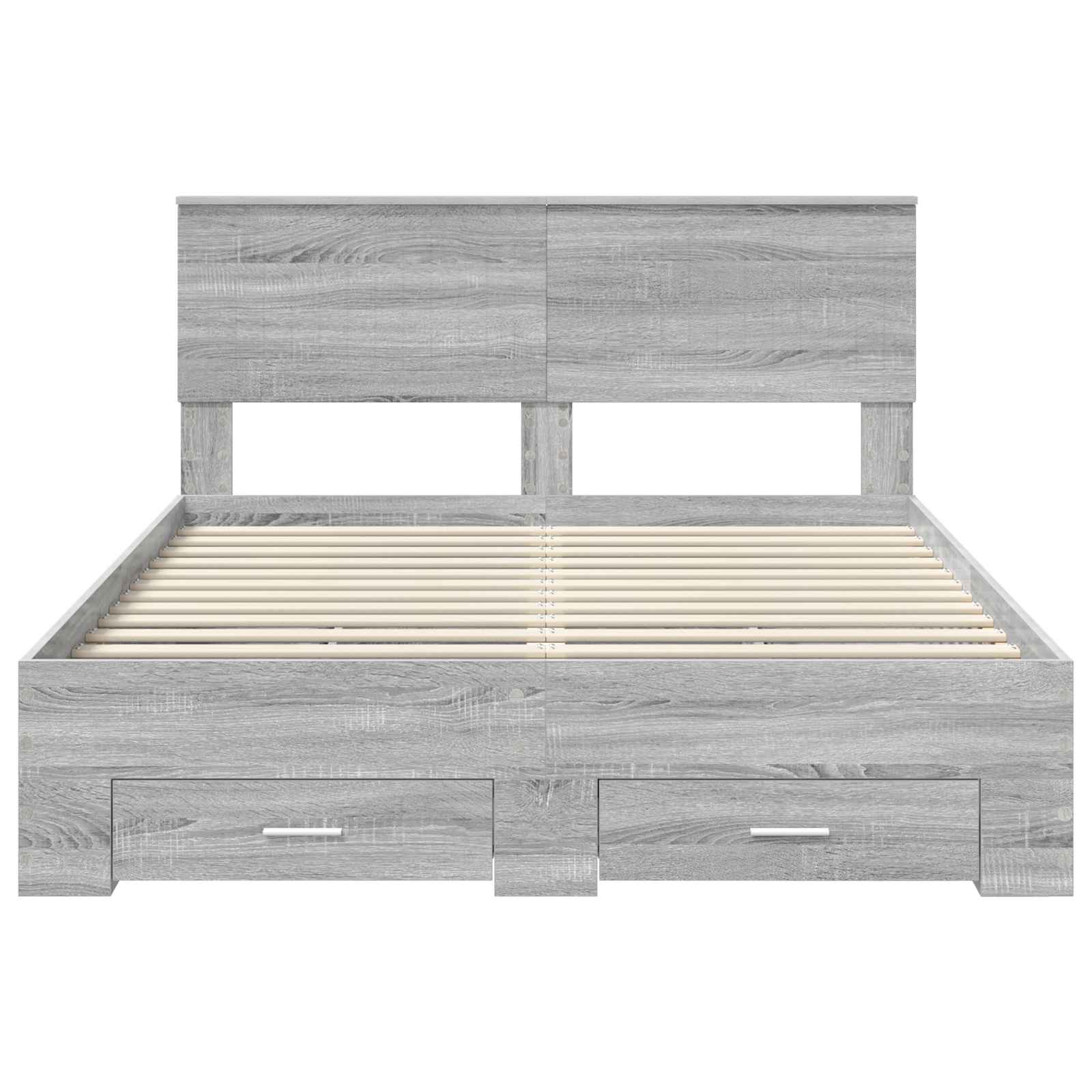 vidaXL Ramka łóżka Szary Sonoma 135 x 190 cm Materiał drewnopochodny