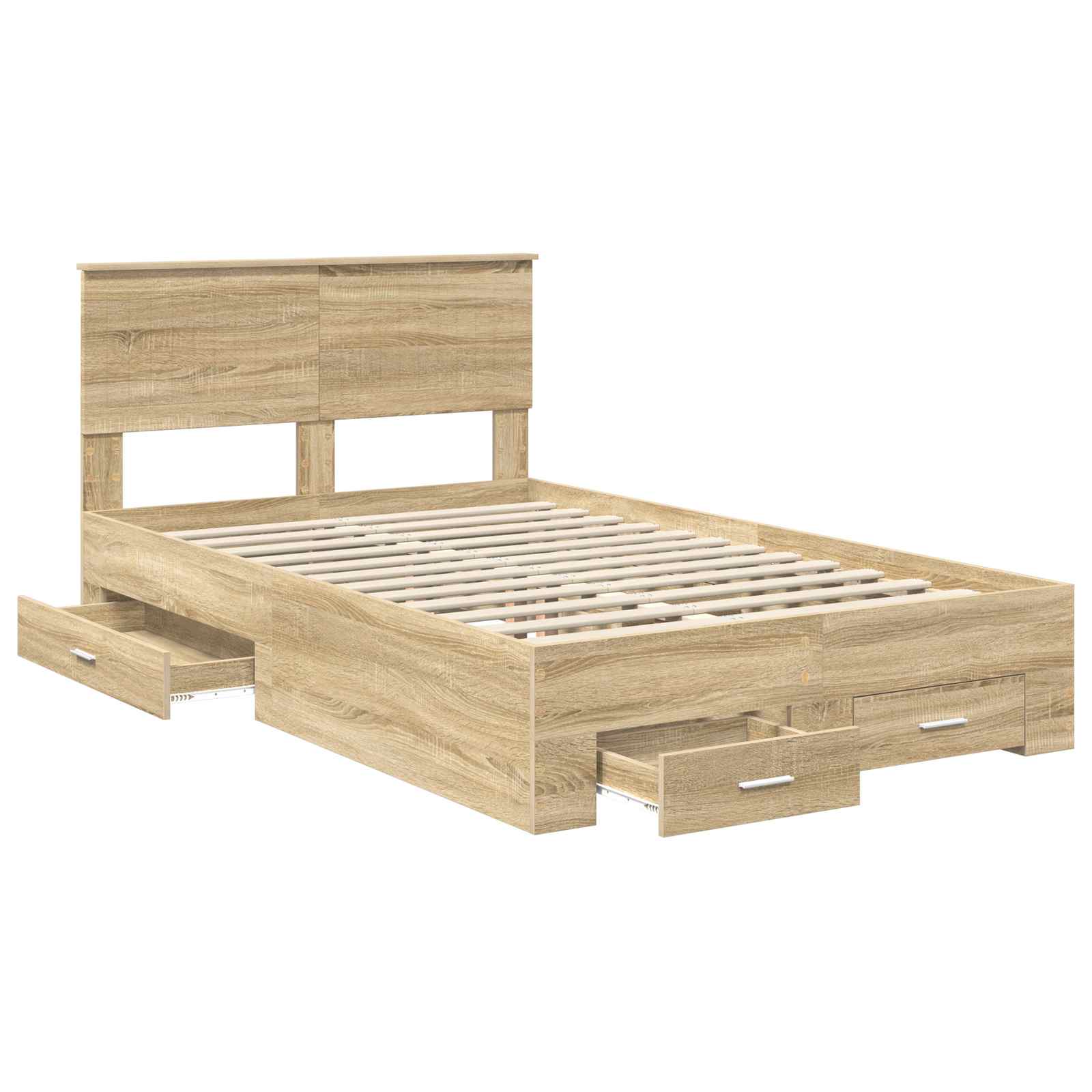 vidaXL Ramka łóżka Dąb Sonoma 120 x 200 cm Materiał drewnopochodny