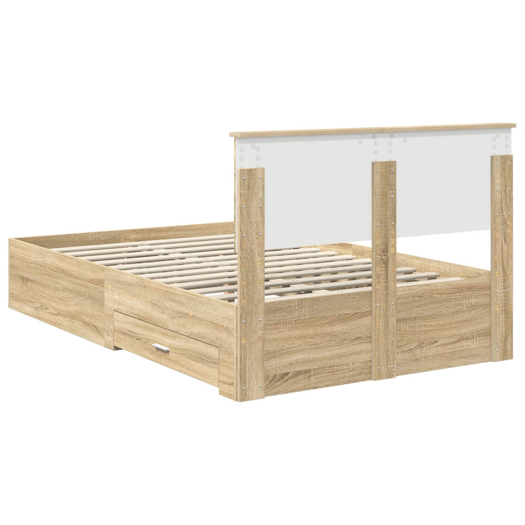 vidaXL Ramka łóżka Dąb Sonoma 120 x 200 cm Materiał drewnopochodny