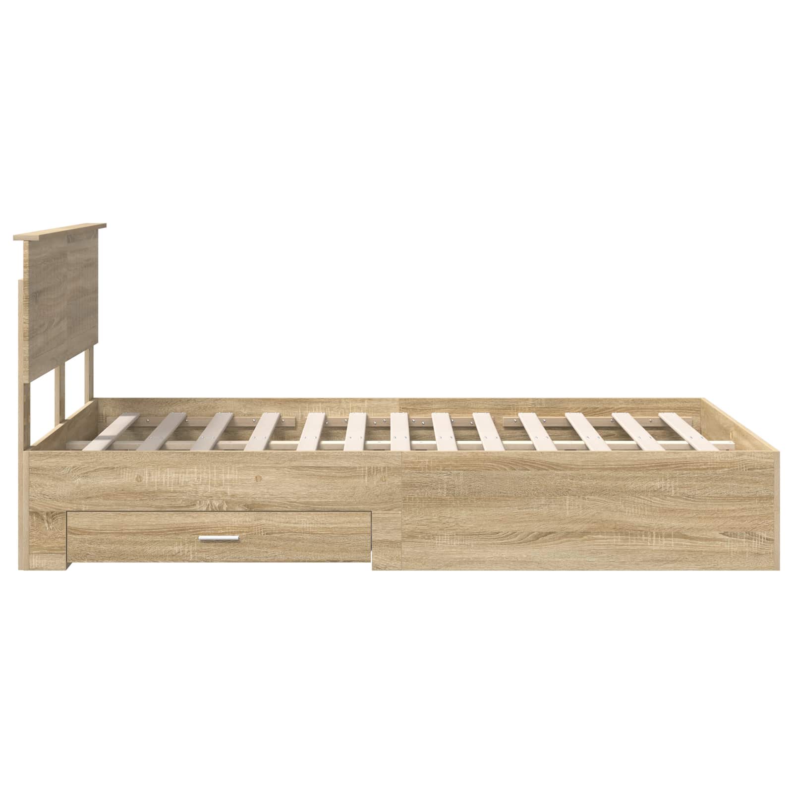 vidaXL Ramka łóżka Dąb Sonoma 120 x 200 cm Materiał drewnopochodny
