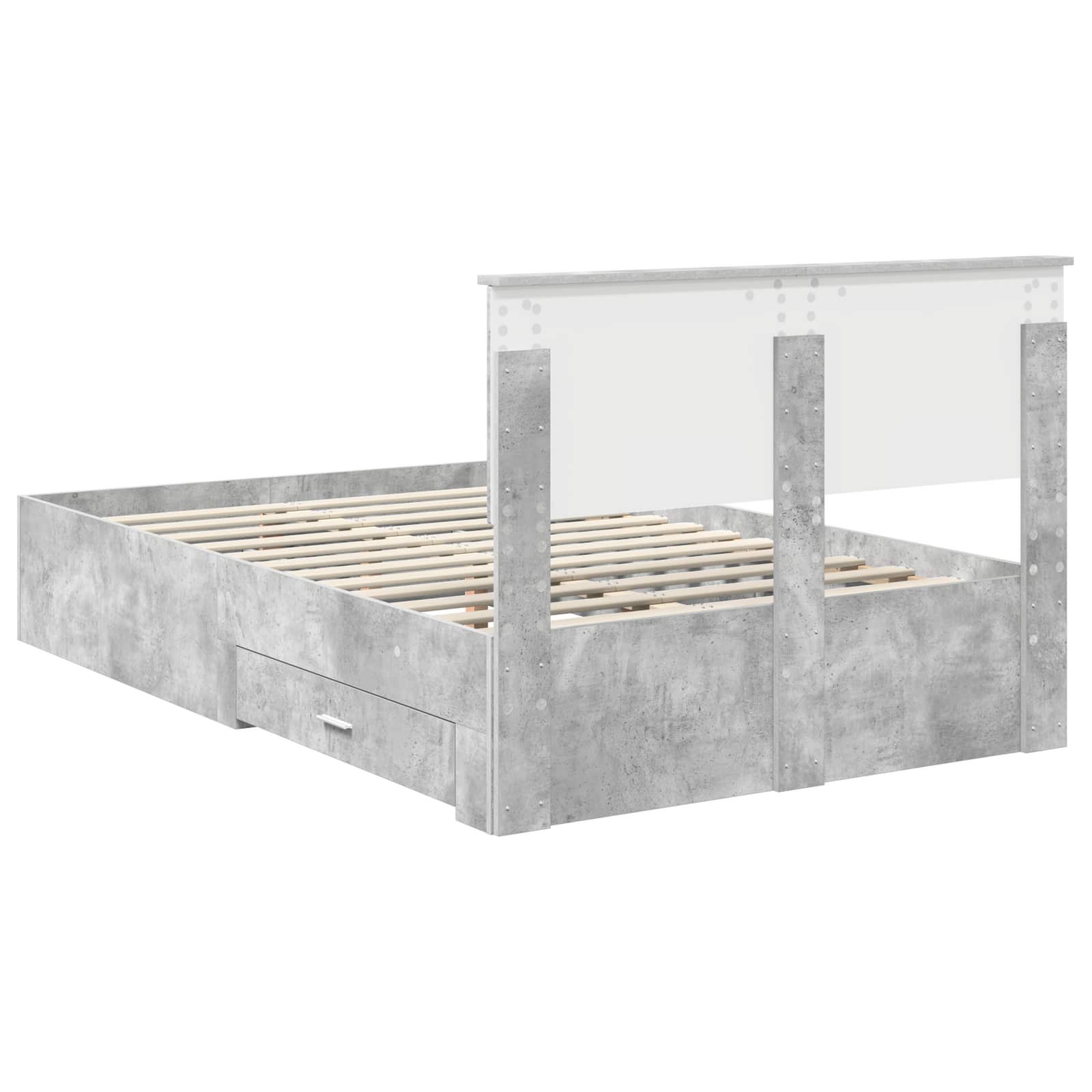 vidaXL Ramka łóżka Betonowy szary 120 x 200 cm Materiał drewnopochodny
