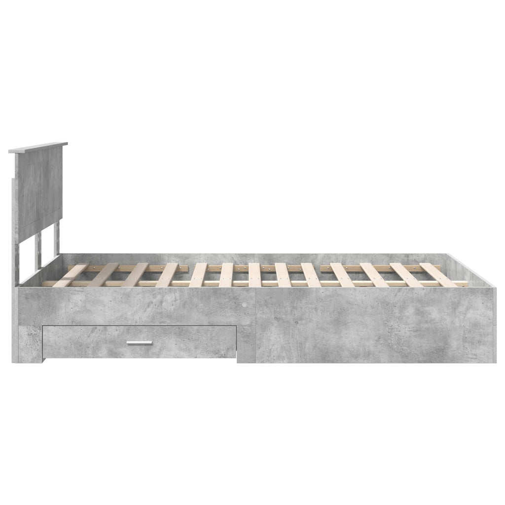 vidaXL Ramka łóżka Betonowy szary 120 x 200 cm Materiał drewnopochodny