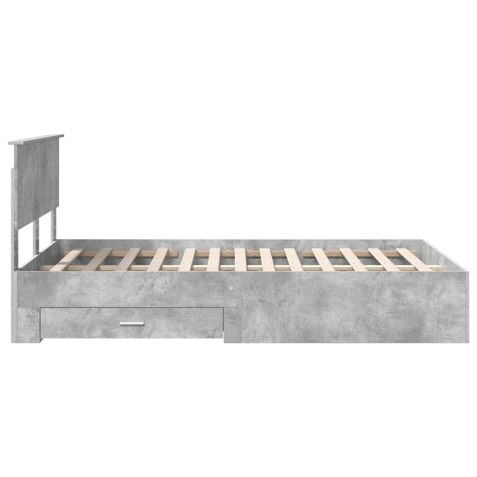 vidaXL Ramka łóżka Betonowy szary 120 x 200 cm Materiał drewnopochodny