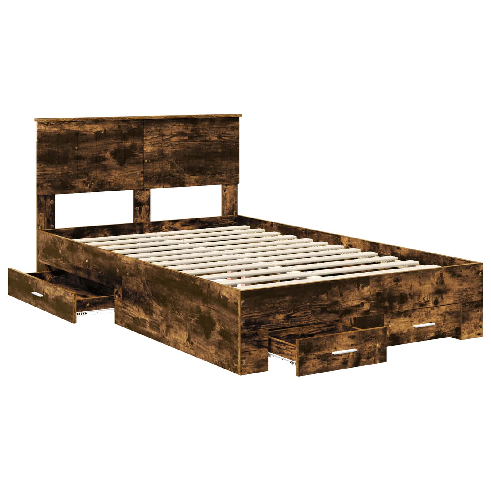 vidaXL Ramka łóżka Dąb wędzony 120 x 200 cm Materiał drewnopochodny