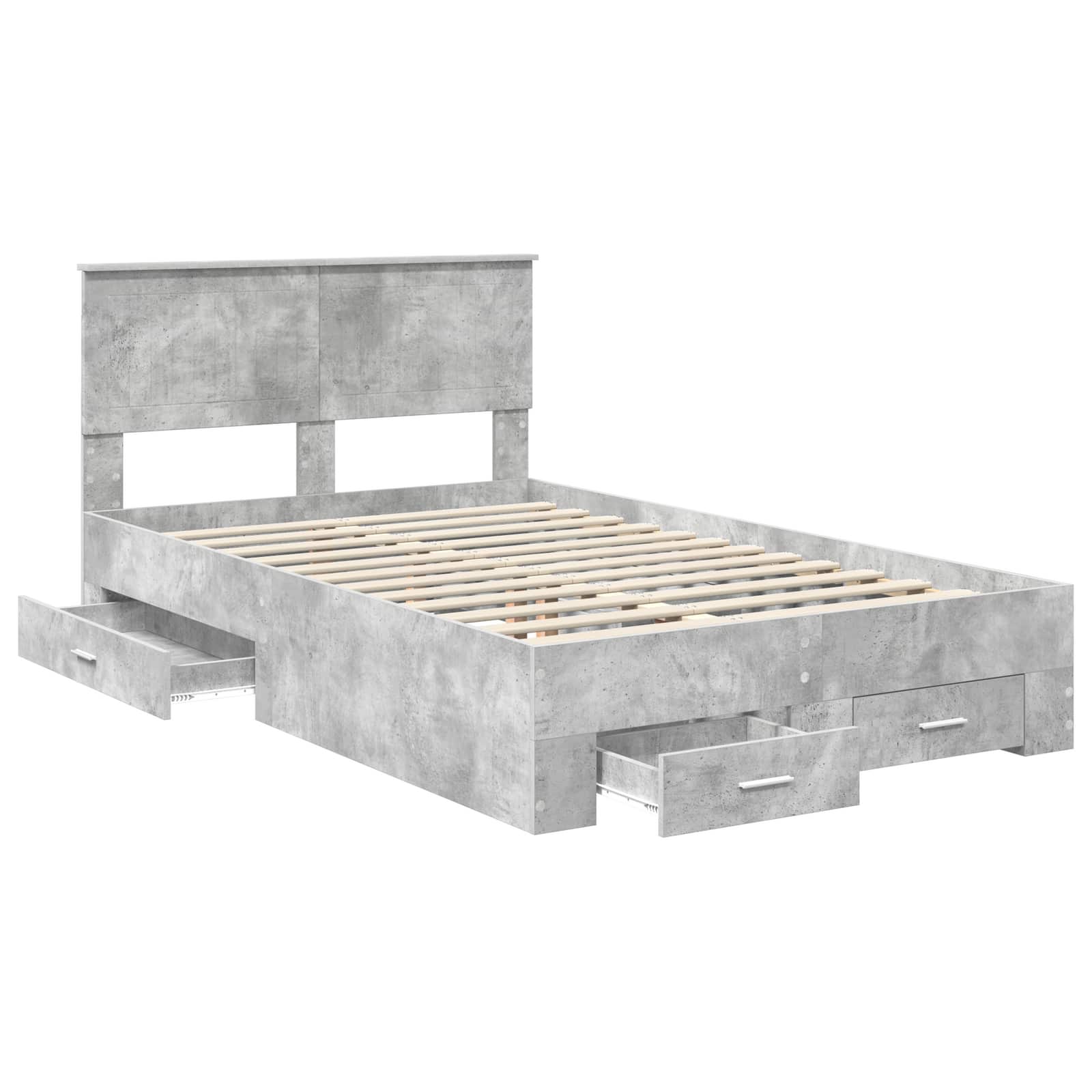 vidaXL Ramka łóżka Betonowy szary 120 x 190 cm Materiał drewnopochodny