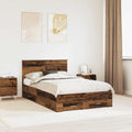 vidaXL Ramka łóżka Stare drewno 120 x 190 cm Materiał drewnopochodny