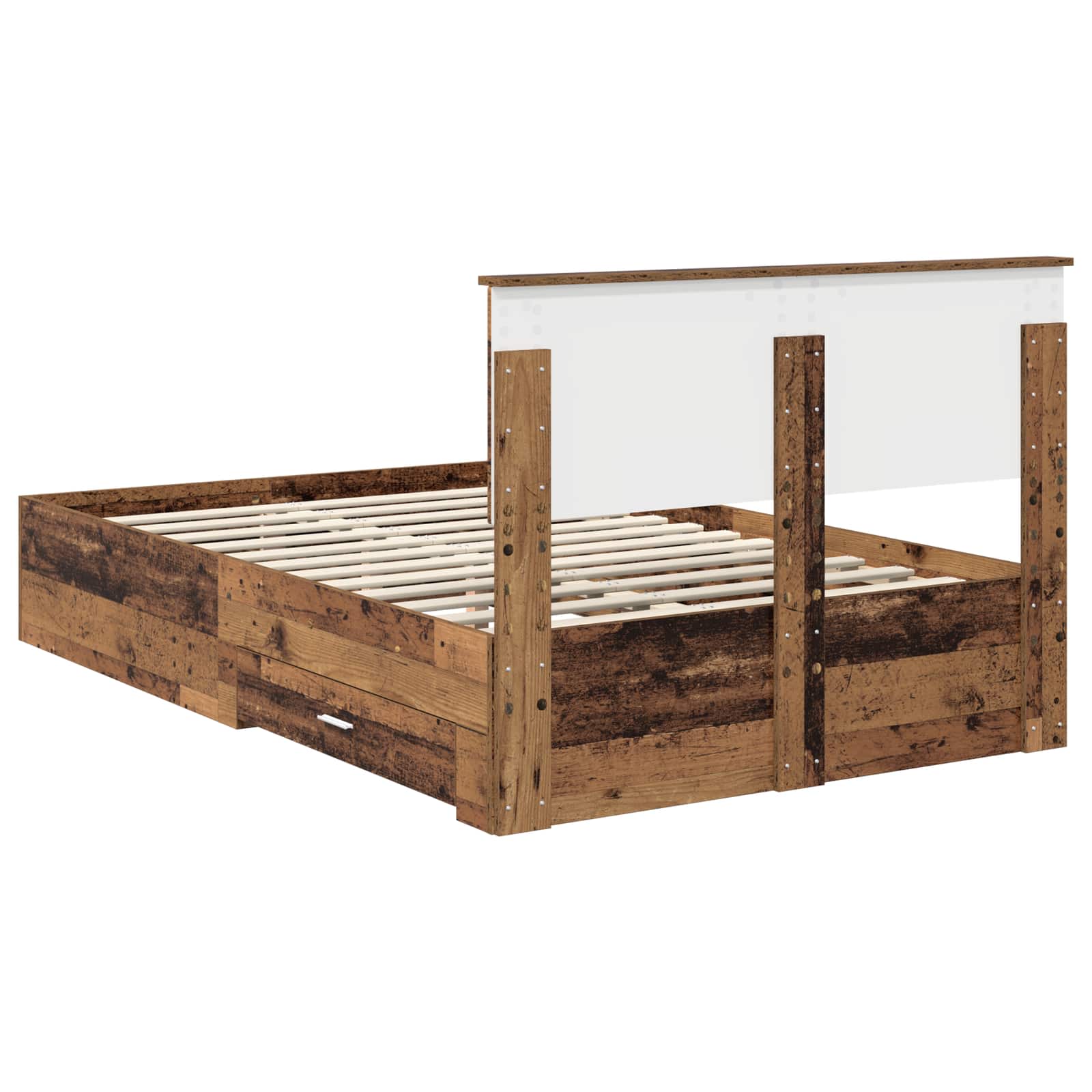 vidaXL Ramka łóżka Stare drewno 120 x 190 cm Materiał drewnopochodny